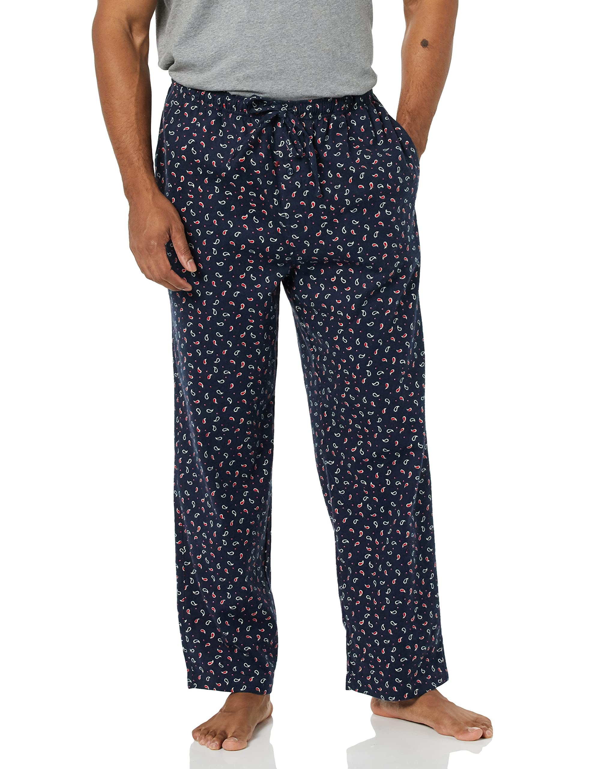 Amazon Essentials Mens Straight-Fit Woven Pajama Pant with Pockets
