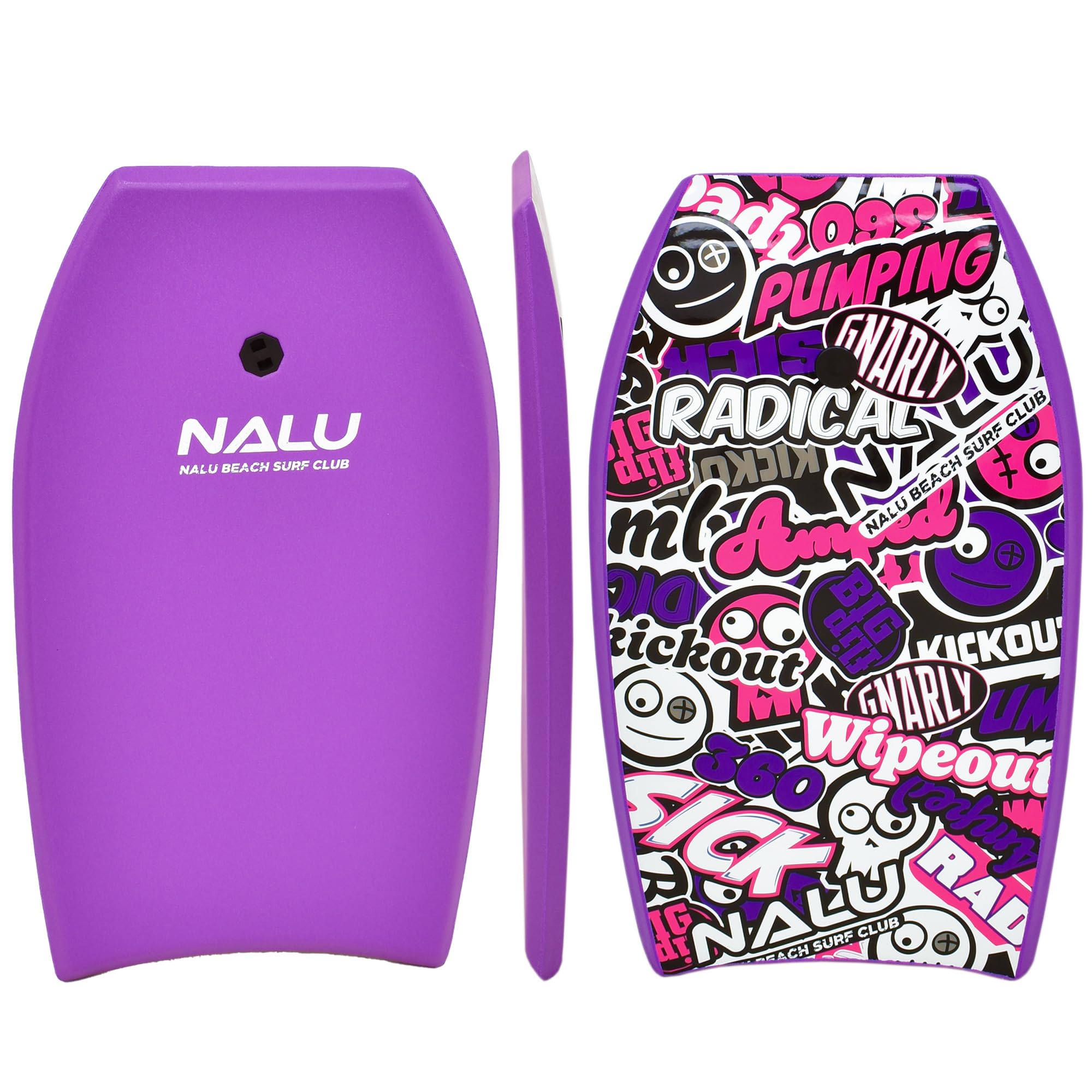 Nalu Bodyboard Cross Bodyboard en EPS avec laisse et bouchon Violet 104,1 cm
