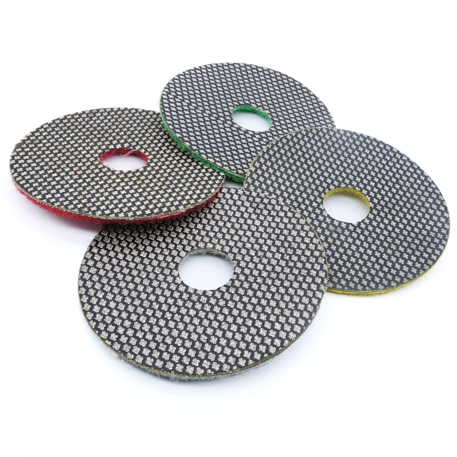 Almohadillas pulidoras de diamante, Disco de lijado abrasivo flexible con almohadilla de pulido de diamante galvanizado de 3" y 80 mm for vidrio, granito, mármol y baldosas de cerámica, 4 unidades
