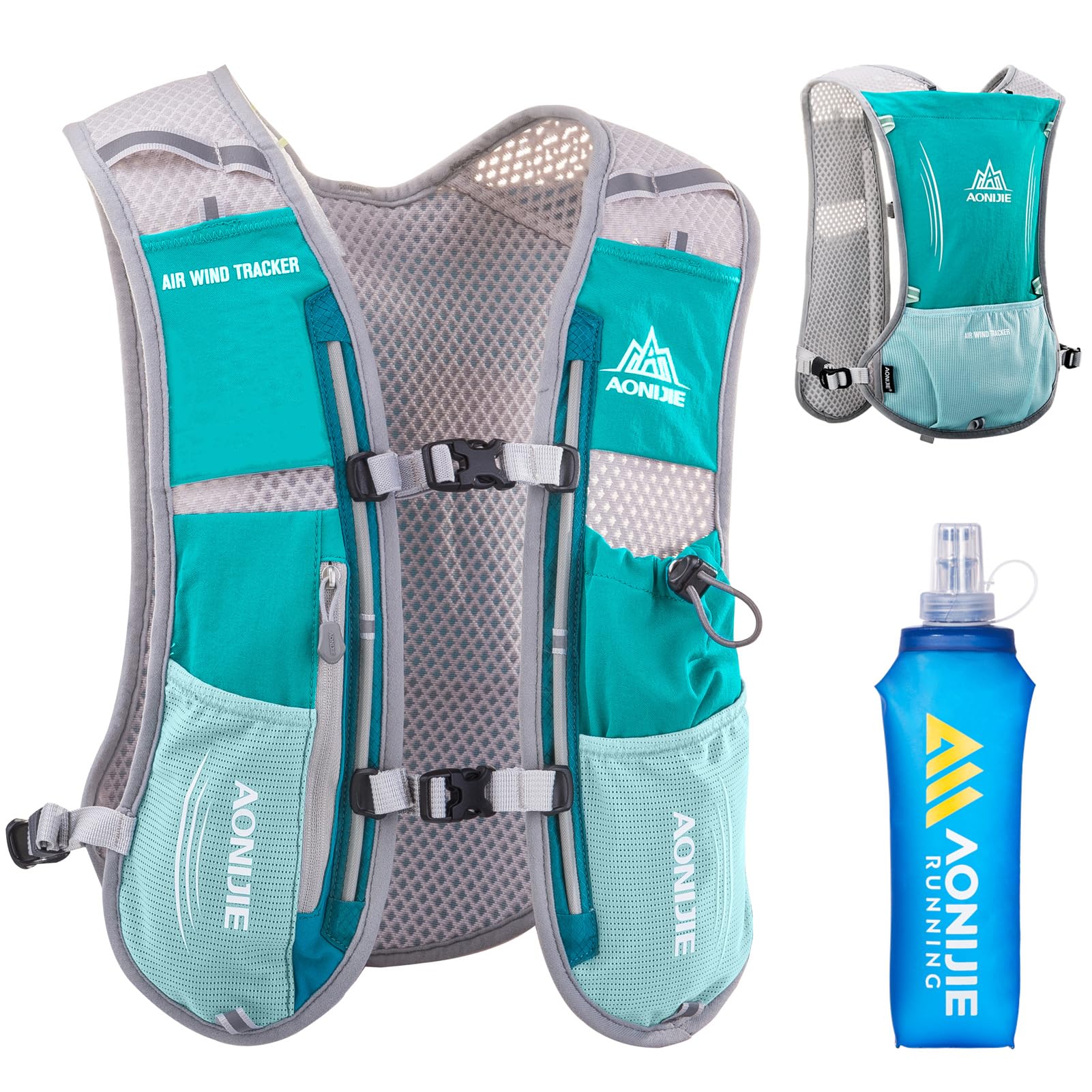 Azarxis Running Water Bottles Flask BPA Free Leakproof Hydration Vest Packs Waist Belt Replacement for Triathlon Marathon Hiking Cycling Climbing Runner