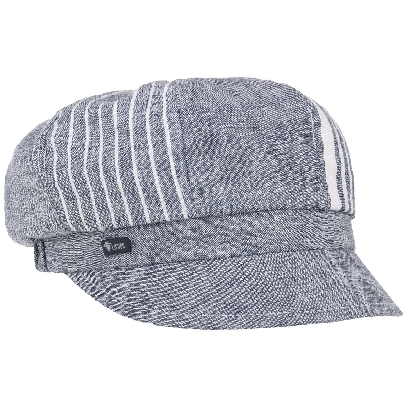 Lipodo Casquette Gavroche Blue Patchwork Femme Made in Italy Baker Boy