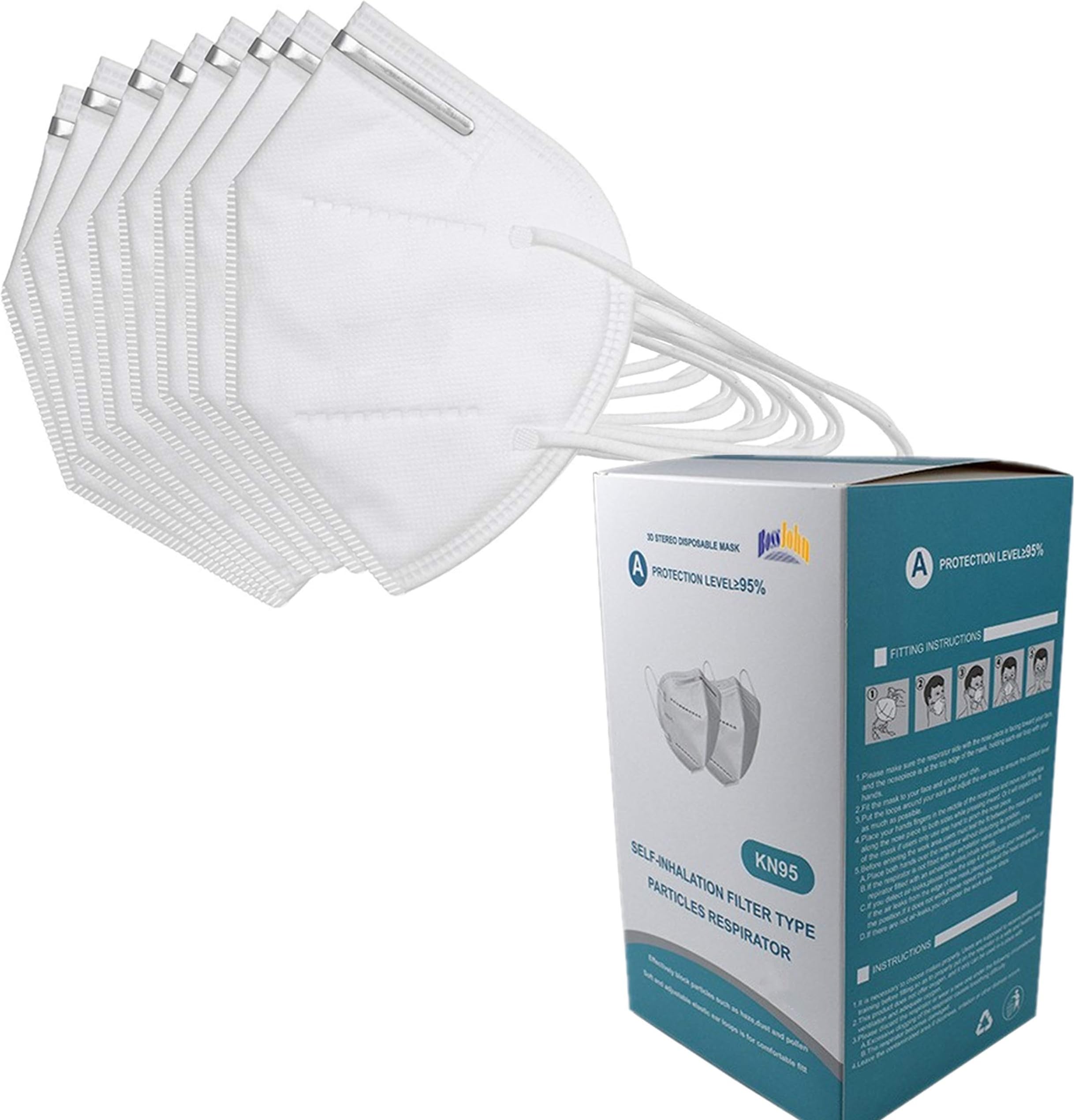 20/25/50/100Pcs Disposаble_Face Mask For Adult Certified Protectịon Adult'S 5 Ply Filtеr Face Mask_ White 50Pcs, 789, Regular