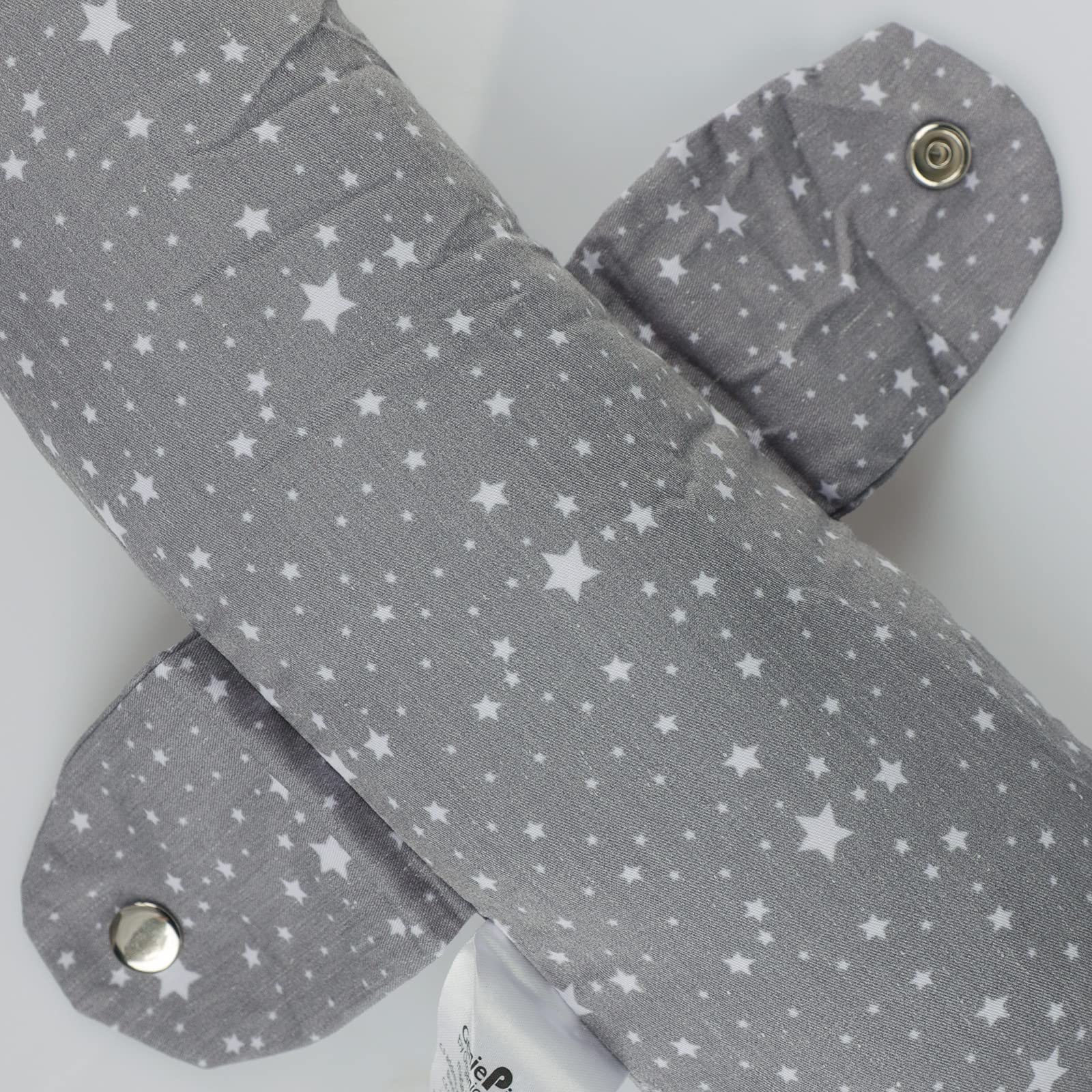 Kids Car Travel Pillow - Head & Neck Support Cushion For Children | Soft Toddler Neck Pillow For Car Seat, Pushchair, Airplane - Grey Stripe