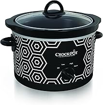 Crockpot Round Slow Cooker, 4.5 quart, Black & White Pattern (SCR450-HX)