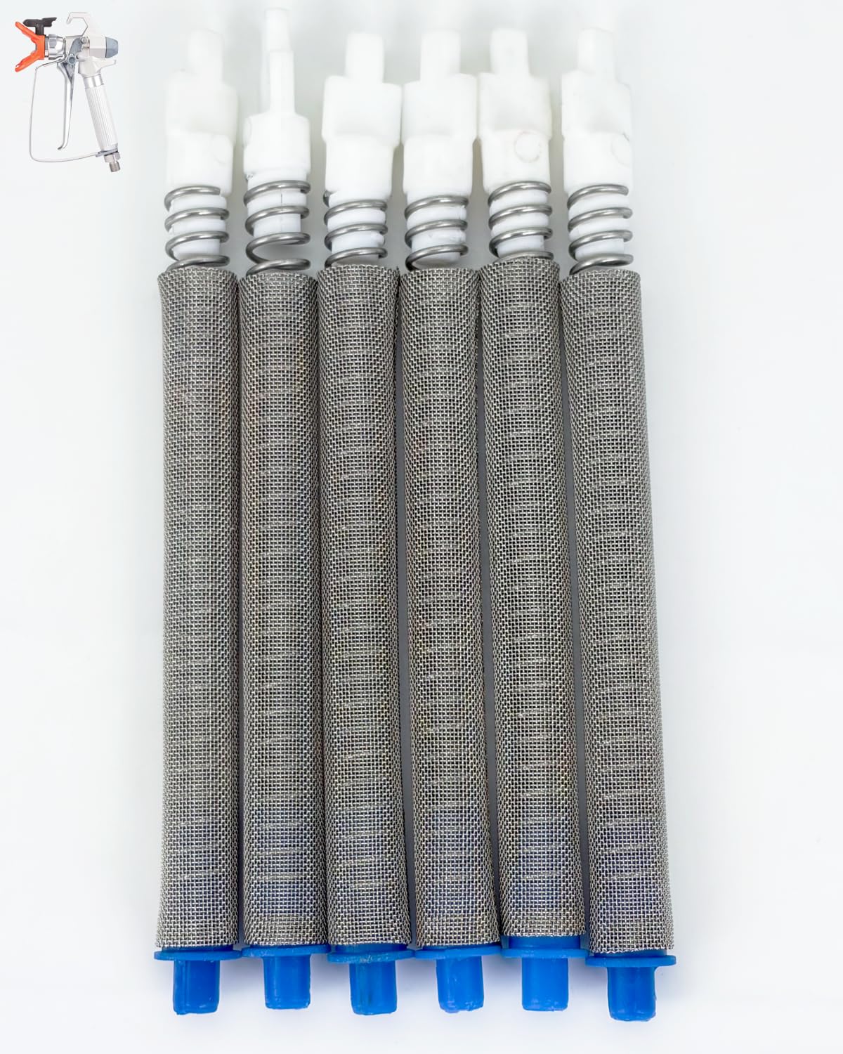 6-Pack 218131 50-Mesh Blue Airless Paint Spray Gun Filters