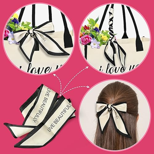 Miniatura 4 de Initial Canvas Beach Bag,Monogrammed Gift Tote Bag for Women,Suitable for Wedding, Birthday, Beach, Holiday