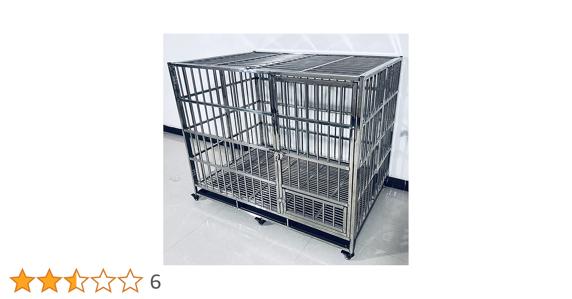 Amazon | MIQXUAN頑丈なステンレス鋼の金属製の犬用ケージ