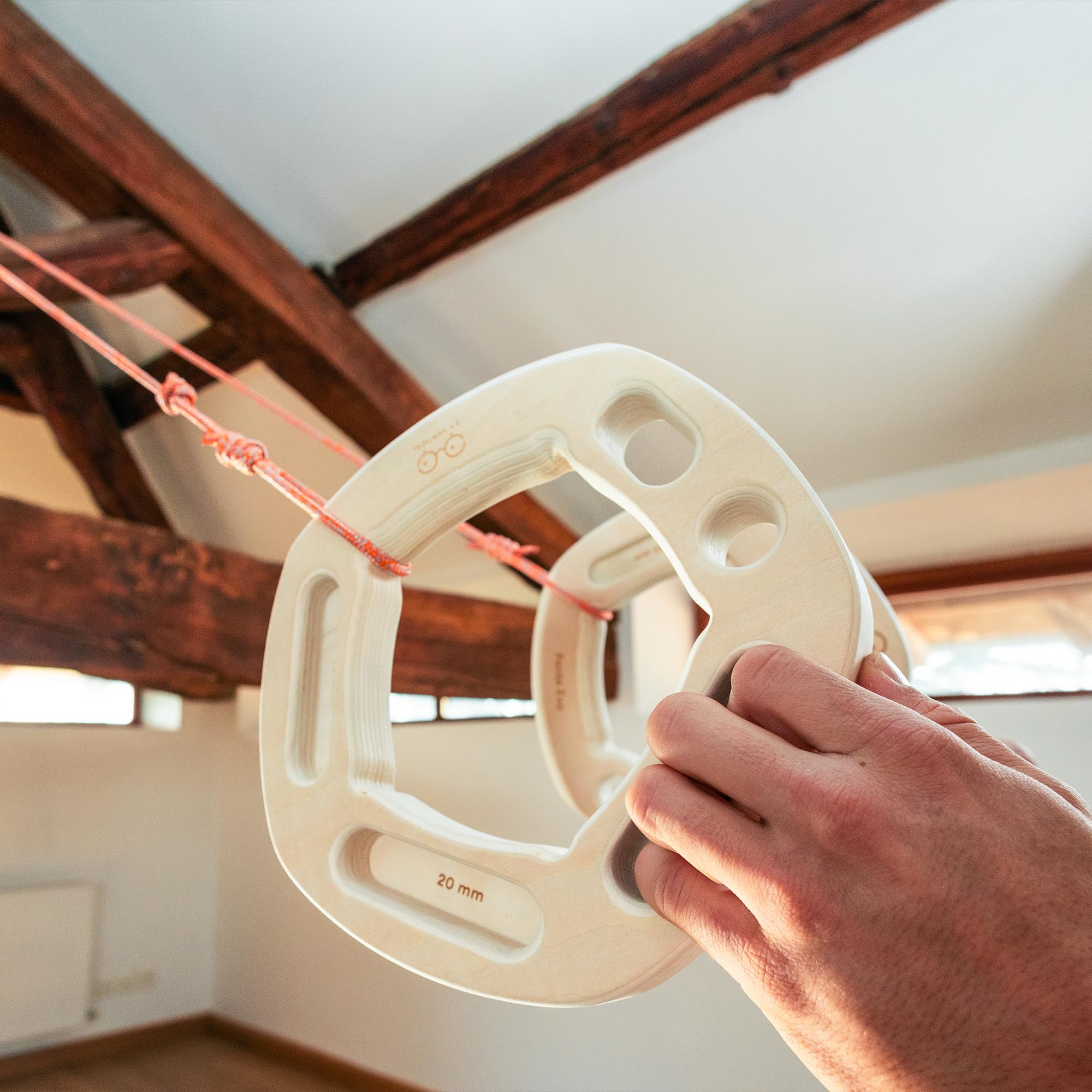YY Vertical - Der Original Penta Evo Kletterhalter hält in Holz für Klettern, ideal für Heimtraining, passt sich der Klimmzugstange an, stärkt Ihre Finger