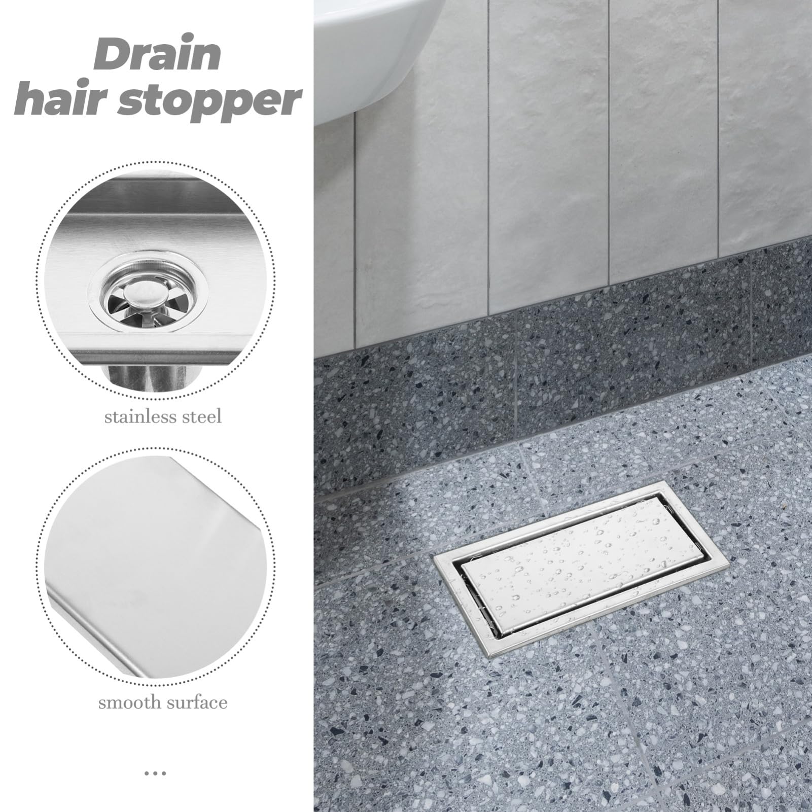 Veemoon 5pièces Drain De Système Anti-odeur Avec Filtre à Cheveux Installation Facile Pour Salle De Bain Et