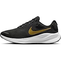 Nike W Revolution 7, Basso Donna, Black Metallic Gold White Dk Smoke Grey, 44.5 EU