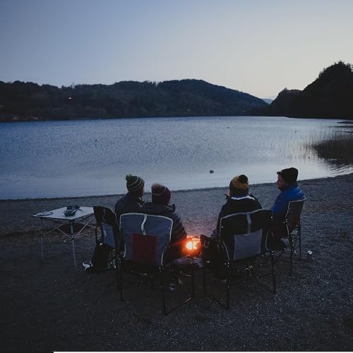 Miniatura 4 de SUNNYFEEL Silla mecedora con calefacción para campamento, sillas de patio totalmente acolchadas, sillas mecedoras de campamento de calefacción para