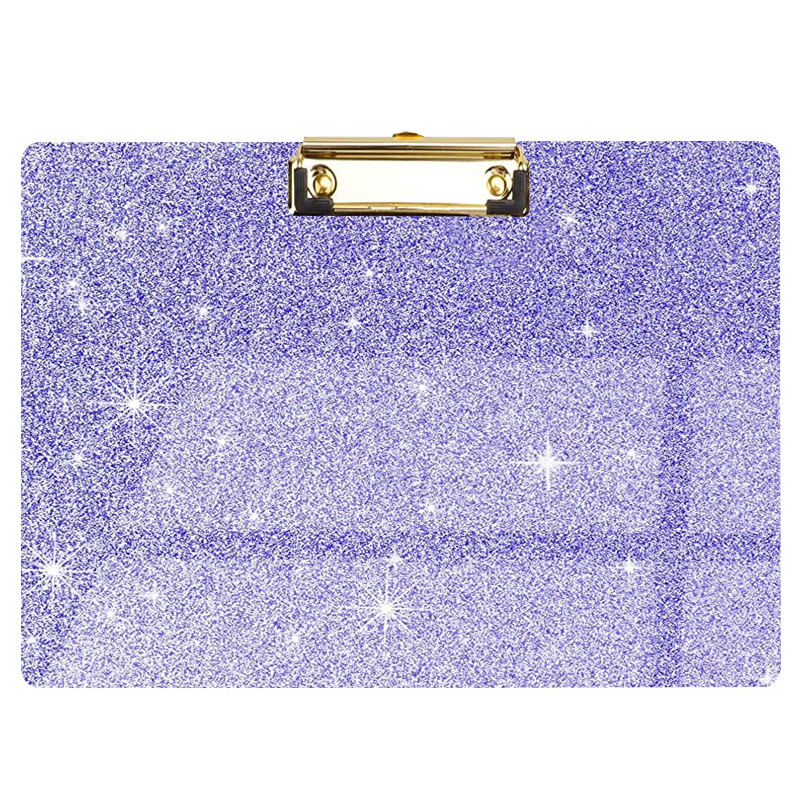 Glitter Acrylic Clipboard Horizontal, A4 Letter Standard Size, Cute Clipboards with Low Profile Clip for Drawing, Office Art Supplies - Purple（9" x 12.5"）