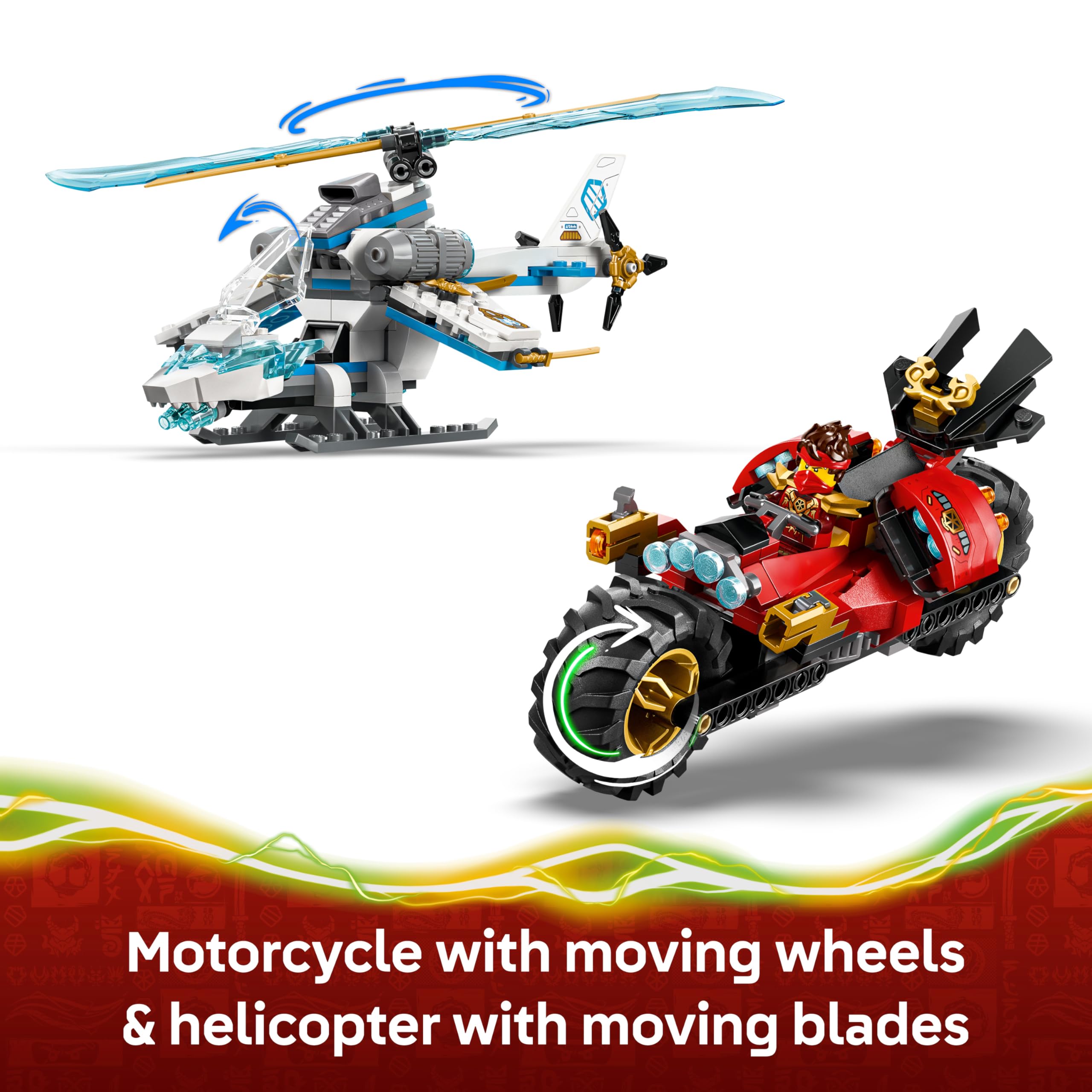 LEGO NINJAGO Ninja Vehicle Tree House Battle, Action Toy w/a Motorbike, Helicopter, 6 Minifigures & Swords - Image 4