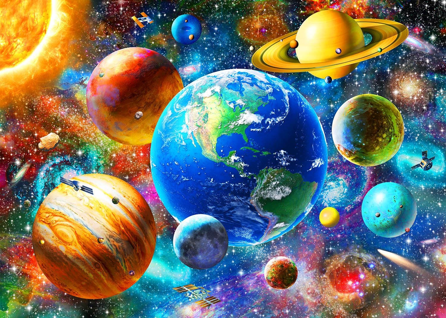 Puzzles for Adults 1000 Pieces - Solar System Jigsaw Puzzles 1000 Pieces, Colorful Planets Outer Space Exploration Puzzle,Impossible Hard Difficult Challenging Universe Puzzle for Family and Friends