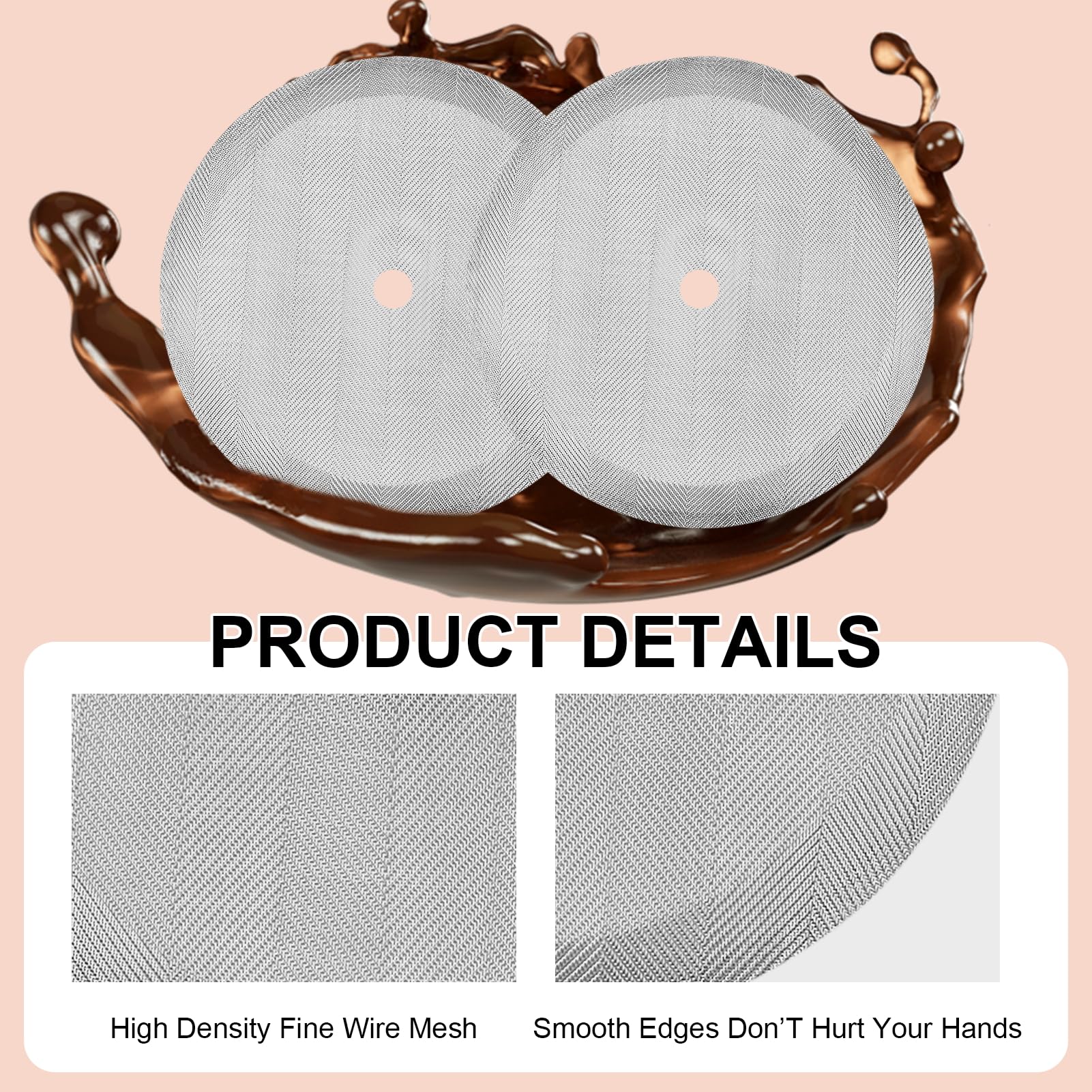 8 Pack 2.75in Replacement Stainless Steel Reusable Cafetiere Coffee Press Filter Mesh Screen for Cafetiere 1 Cup/12 Oz/ 350 Ml - Image 5