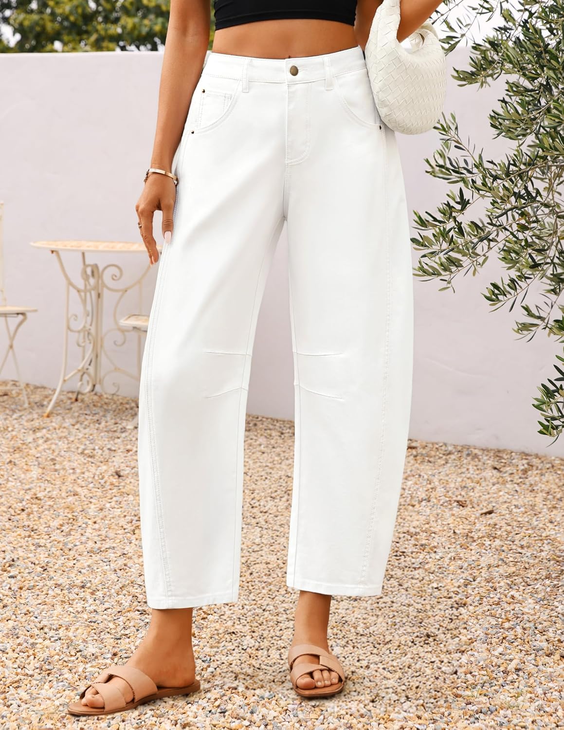 ZESICA Womens Barrel Jeans for Women Trendy 2026 High Waisted Wide Leg Stretchy Baggy Ankle Denim Pants with Pockets - Image 2