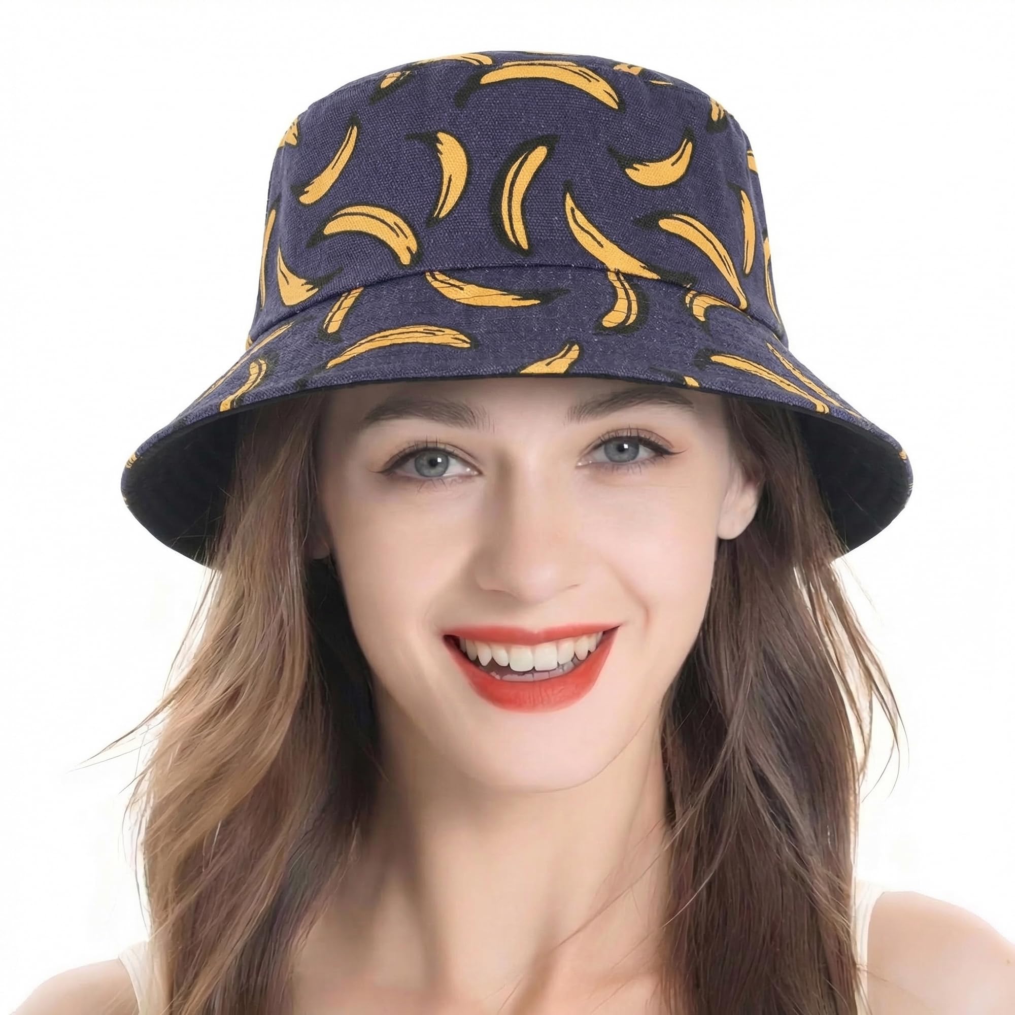 ZLYC Sombrero de Pesca para Mujer, Sombrero de Pescador de Verano, Sombrero de Frutas, Sombrero de Sol, Sombrero de Pesca