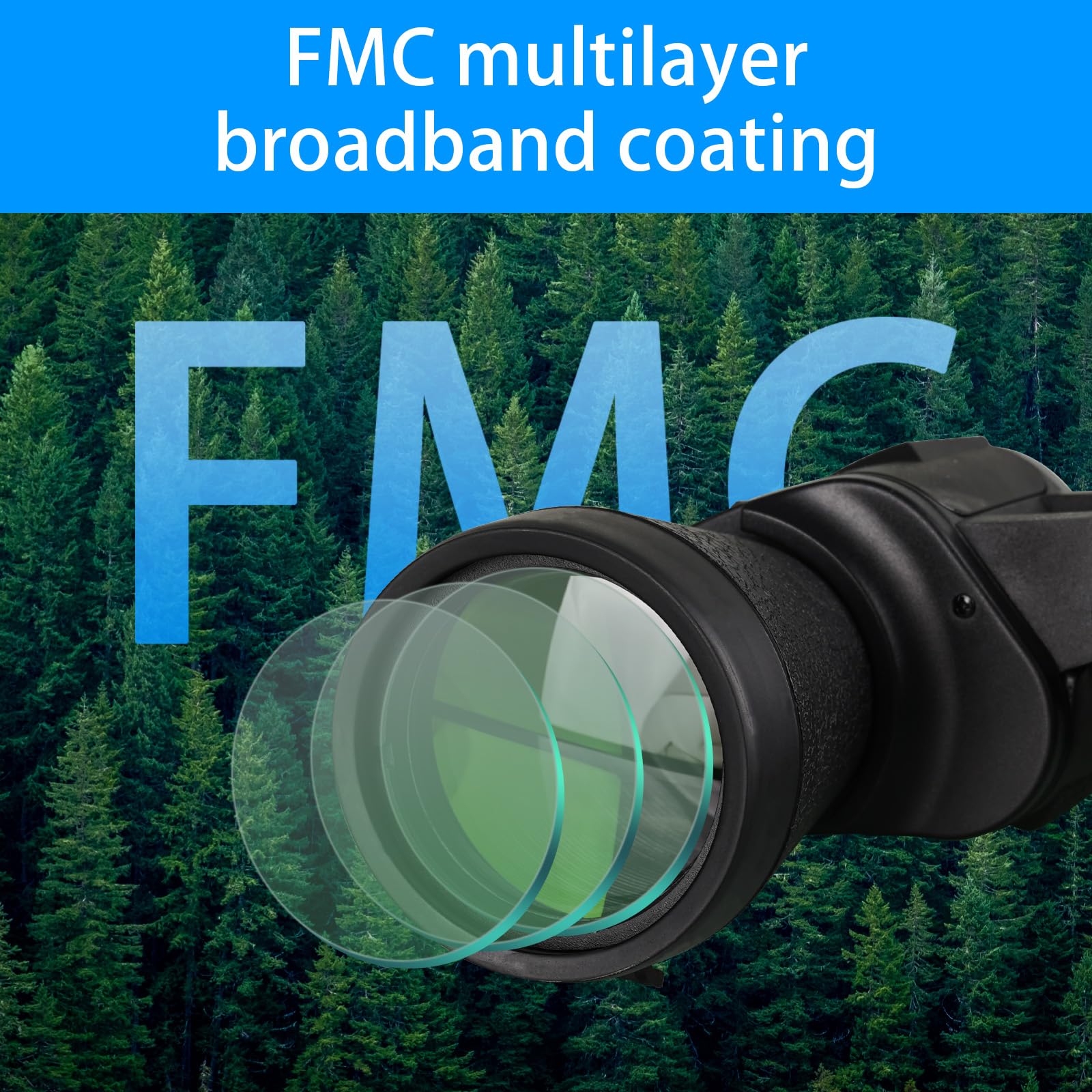 Prismáticos de alta potencia de 10 x 50 mm para adultos y adolescentes, prismáticos profesionales HD con prisma BAK4 y lente FMC, adecuados para observación de aves, caza, viajes, observación de