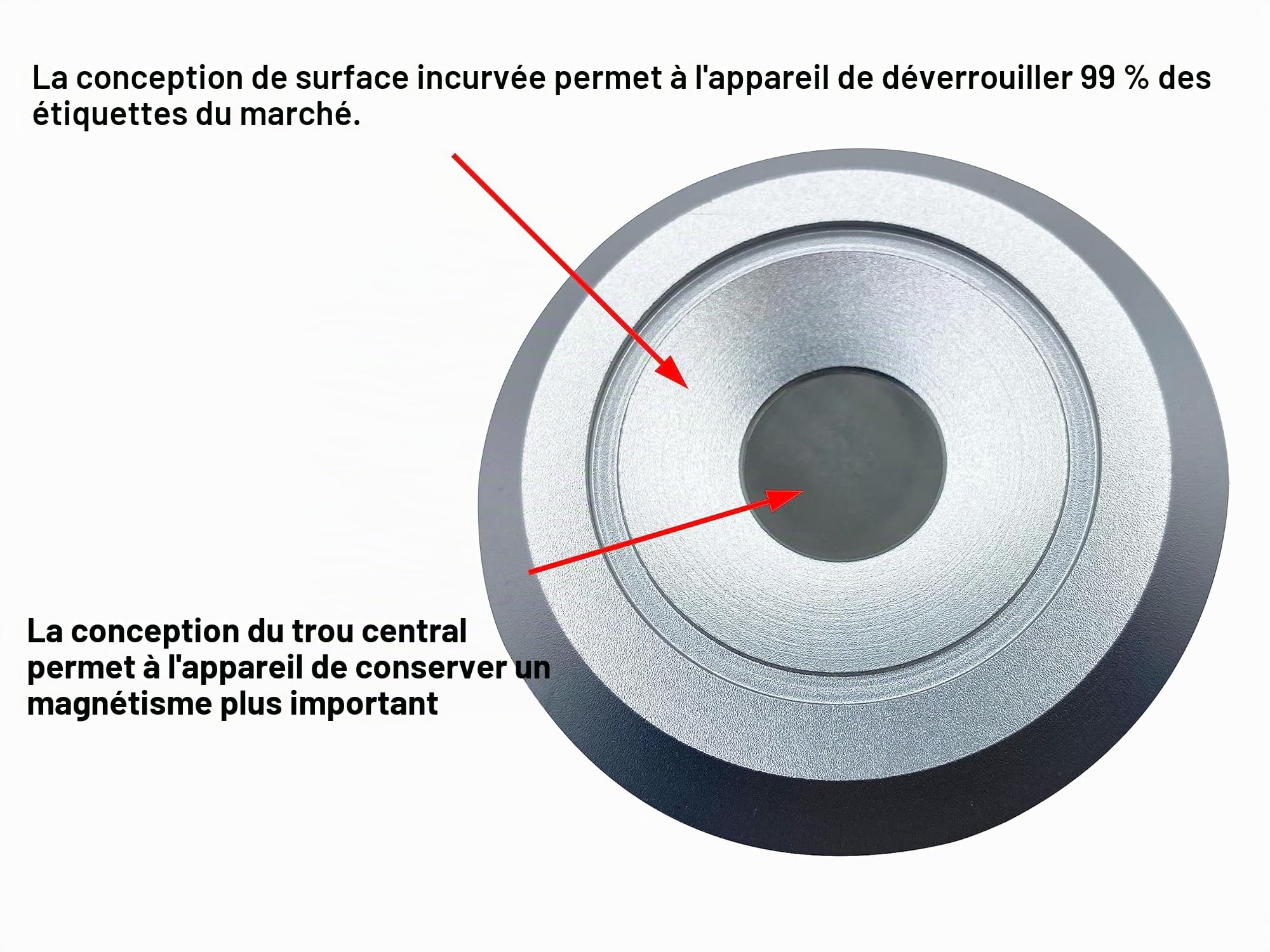 VAWcornic Aimant de terre rare super puissant, aimant puissant de 22500GS, Détacheur antivol Aimant antivol Détacheur securite Détacheur d'étiquettes de sécurité