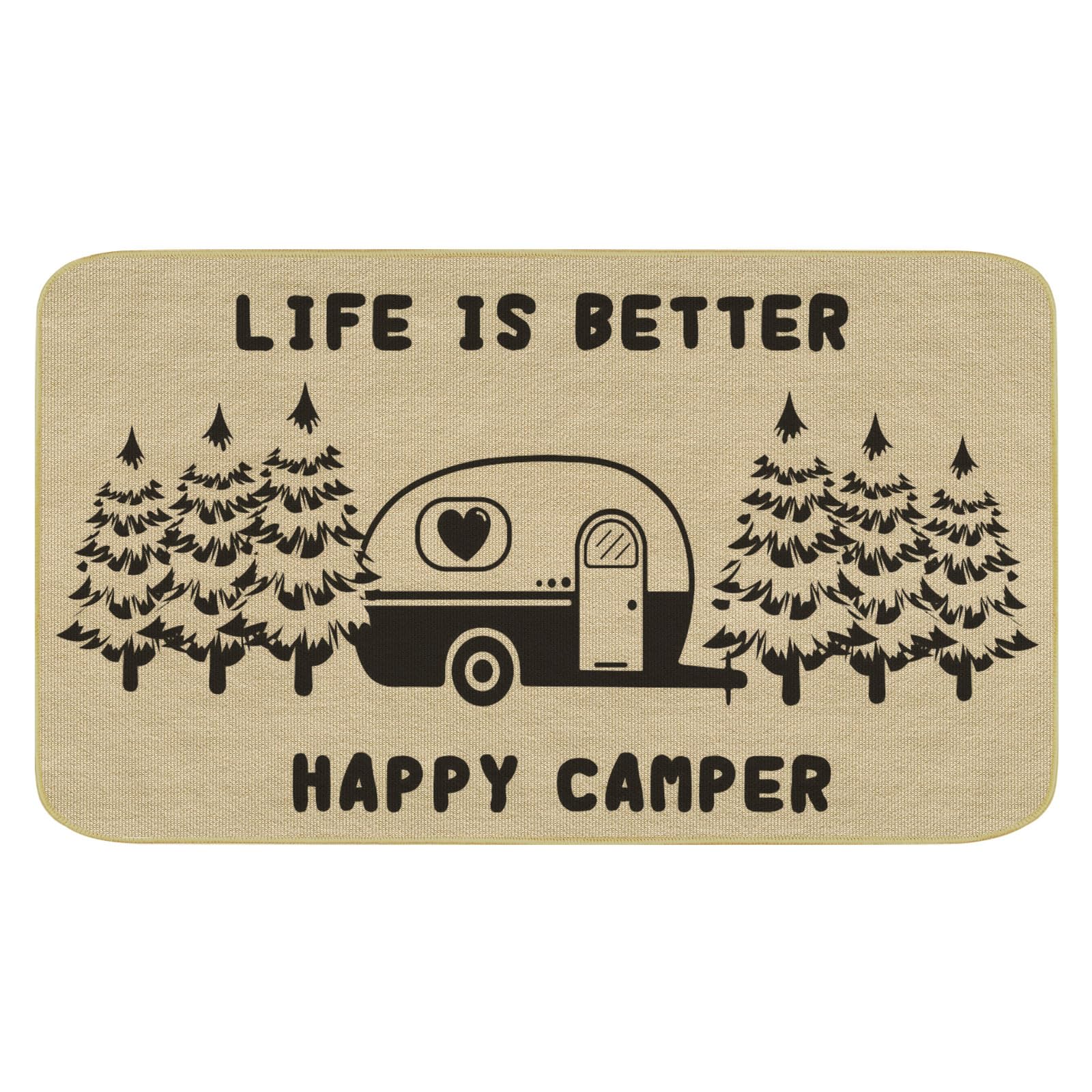 comfoyar Felpudo Caravana, Almohadilla de Piso de Bienvenida con Almohadilla de Goma para el Raspador de Botas, Fácil de Limpiar Adecuado para Campistas al Aire Libre Decoración 43 x 75 cm
