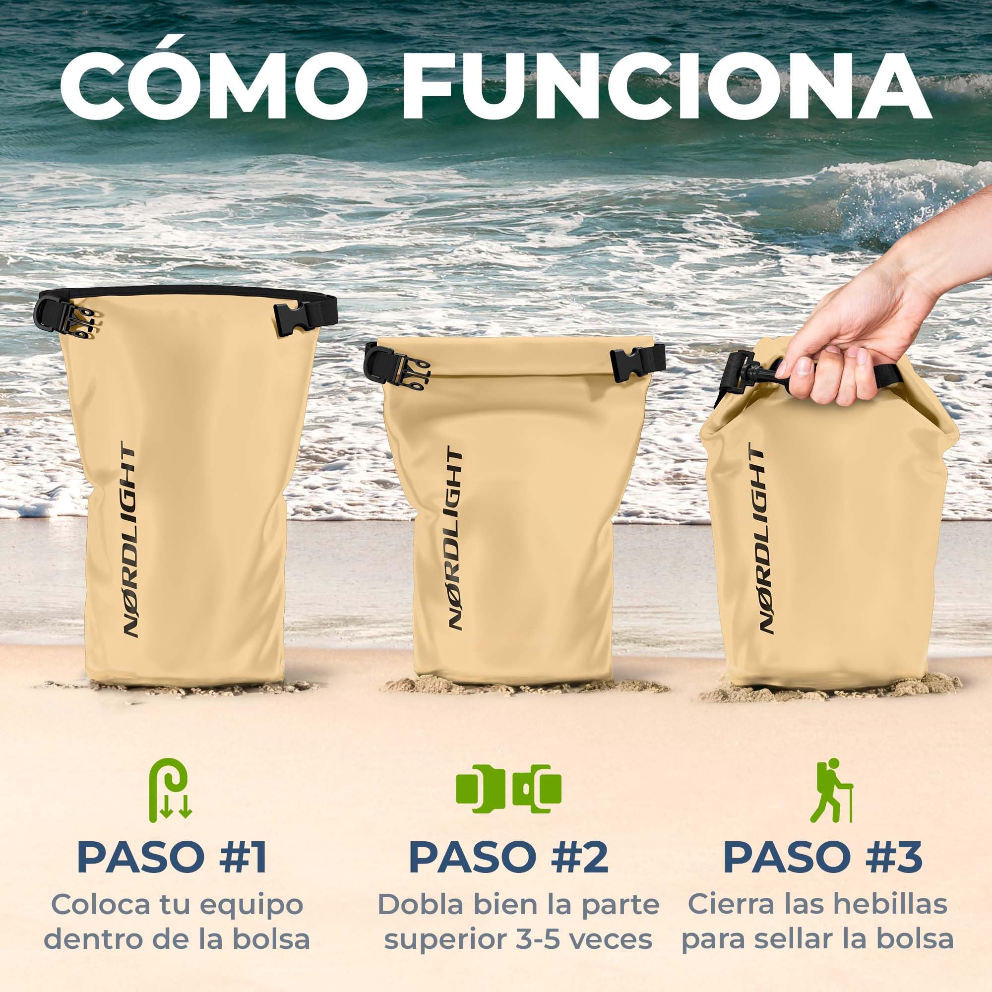 Nordlight Mochila Impermeable Roll Top 25L - Hybrid 25" | Bolsa Seca Con Compartimento Para Portátil De 15 Pulgadas, Bolsillos Exteriores E Interiores, Sistema De Transporte Acolchado — view 7