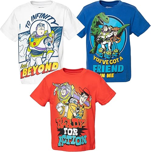 Disney Pixar Cars Tow Mater Lightning McQueen - Paquete de 3 camisetas para bebés y niños grandes