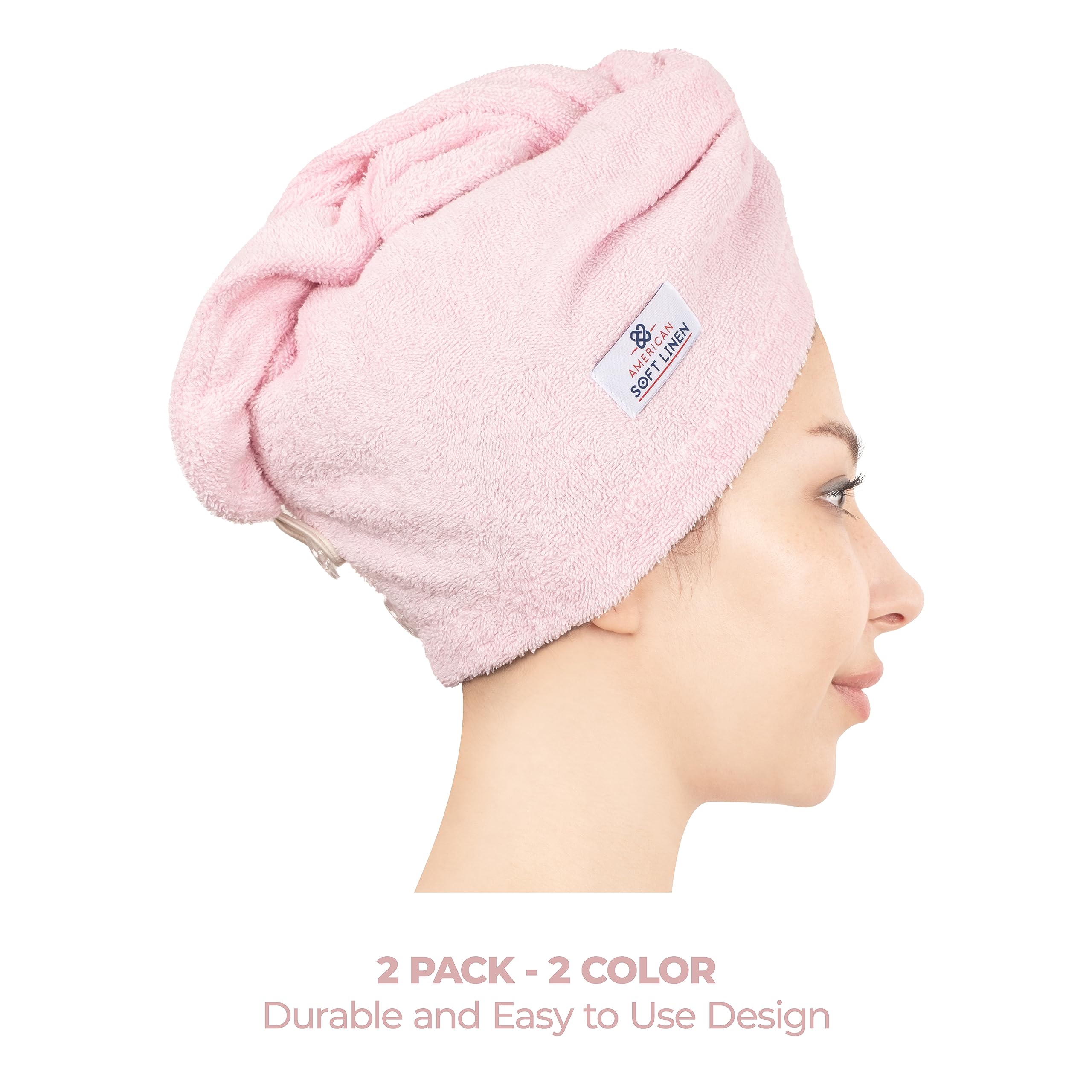 Amazon.com: American Soft Linen 100% Cotton Hair Towels for  display picture 3