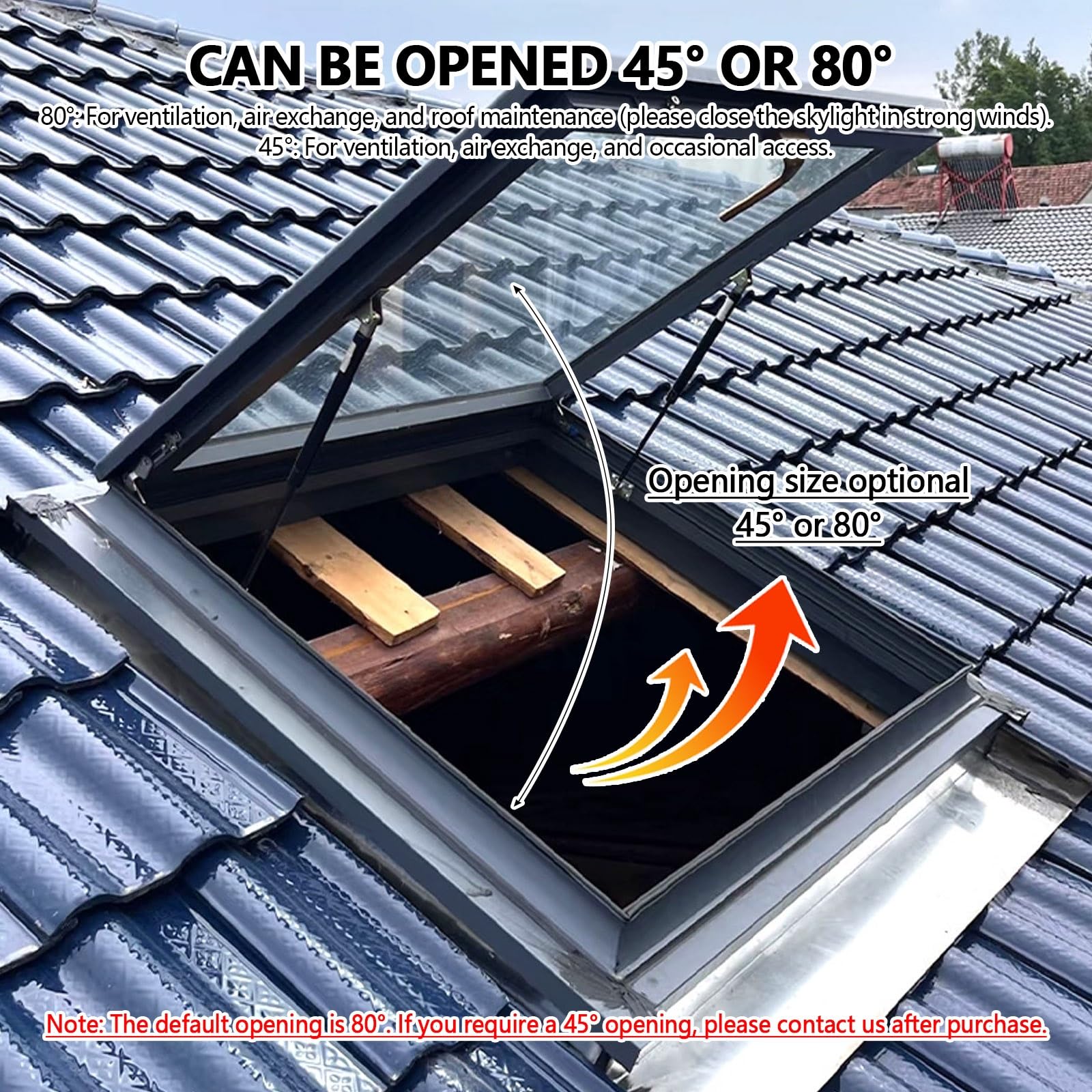 Resistente a la lluvia aleación de aluminio claraboya, Casas techo ventana for iluminación y ventilación, Sótanos escotilla acceso techo con acristalamiento, áticos claraboya salida techo.