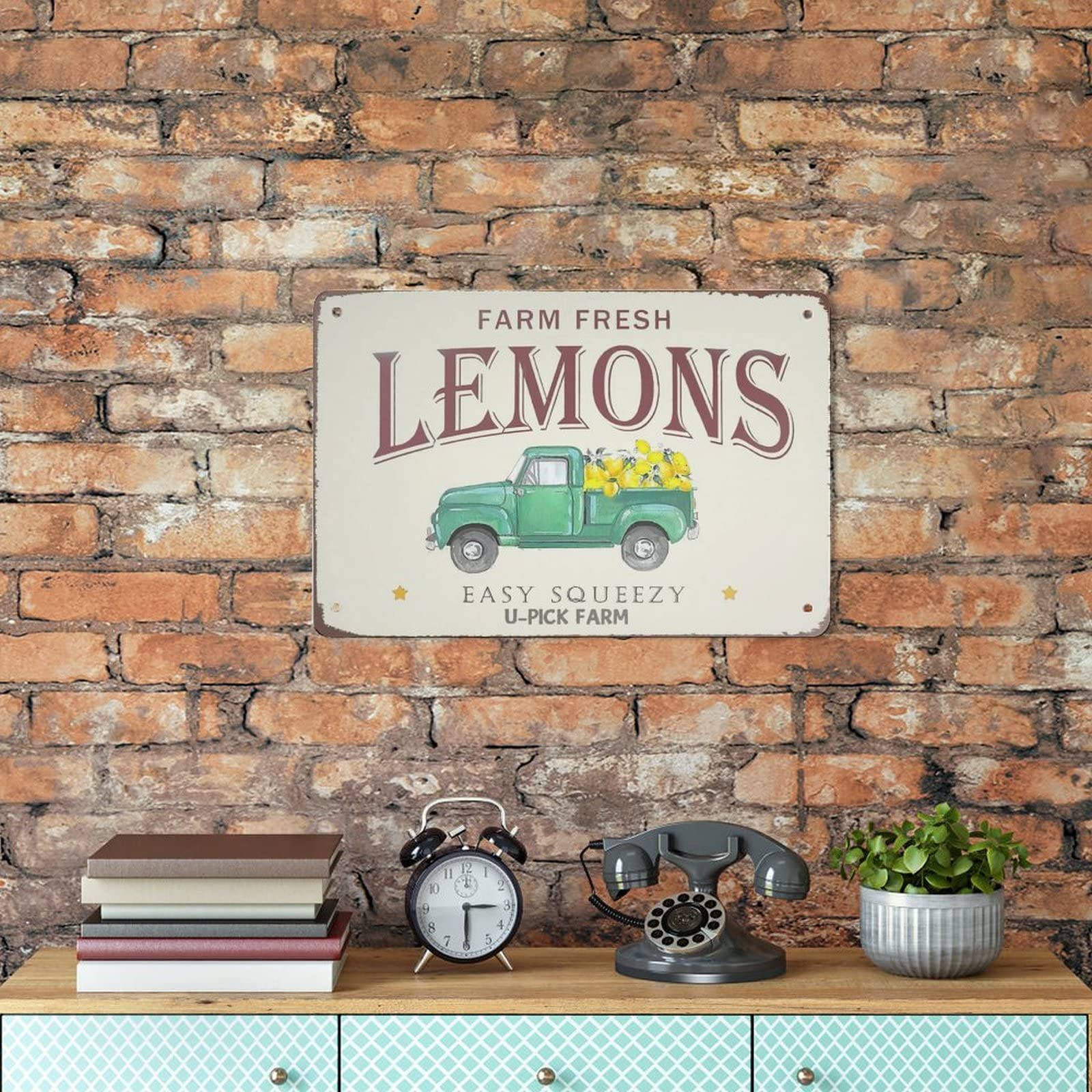 Fresh Fruit and Vegetables Sign Vintage Retro Rustic Patio Home Décor Gift Metal Print Present - UK