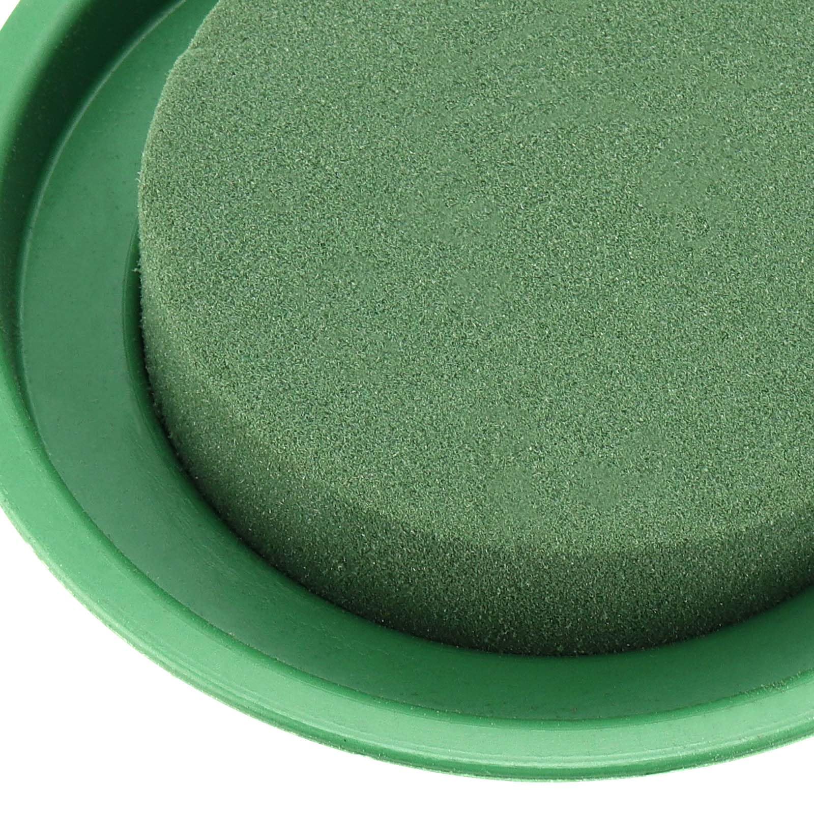 8 Cilindri in Spugna per Fiori con Base Rotonda, 8 x 4 cm, Schiuma Floreale Verde per Composizioni Floreali, Matrimoni e Fioristi