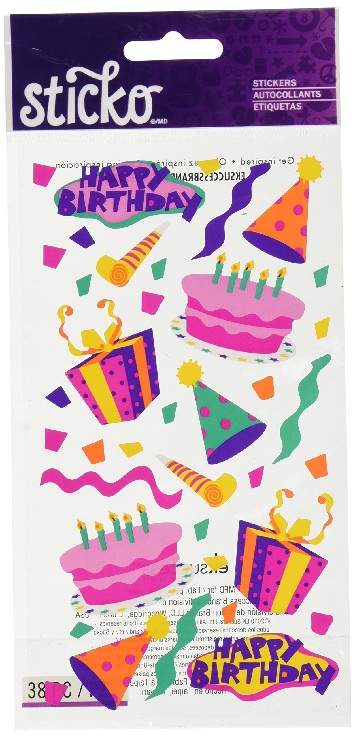 StickoSticker Birthday Fun (38 Pieces) SPPR18, Other