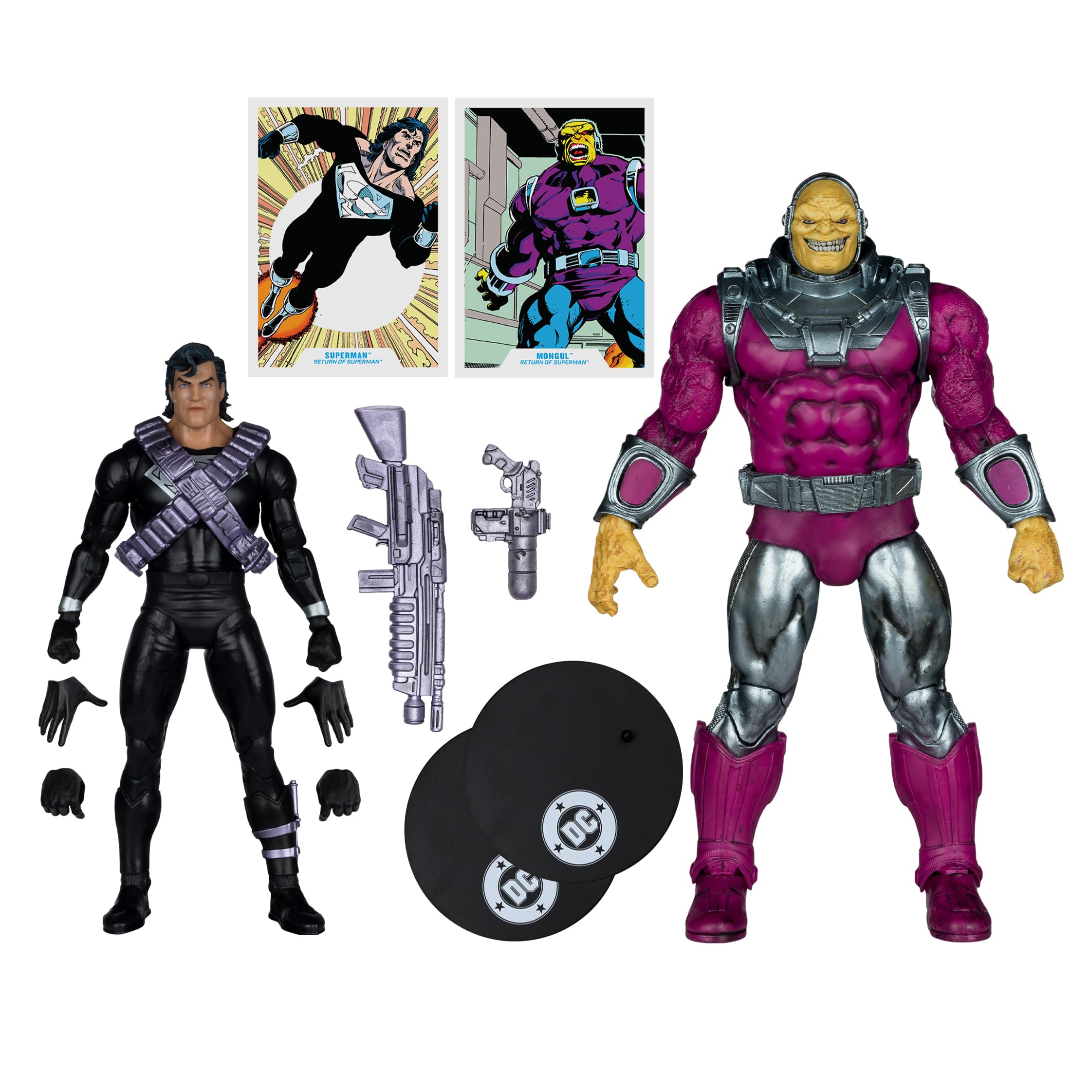 McFarlane DC Multiverse Megafig Actionfigur 2er Pack Mongul vs Superman (Return of Superman) 25 cm
