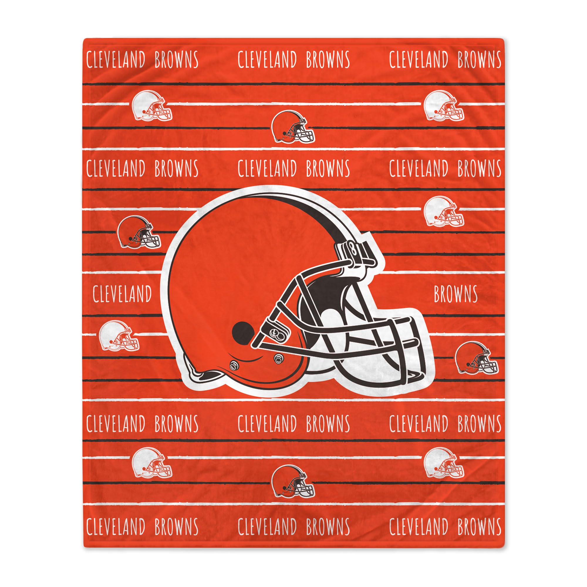 Pegasus Home Fashions Cleveland Browns 60'' x 80'' Logo Stripe Flannel Fleece Blanket