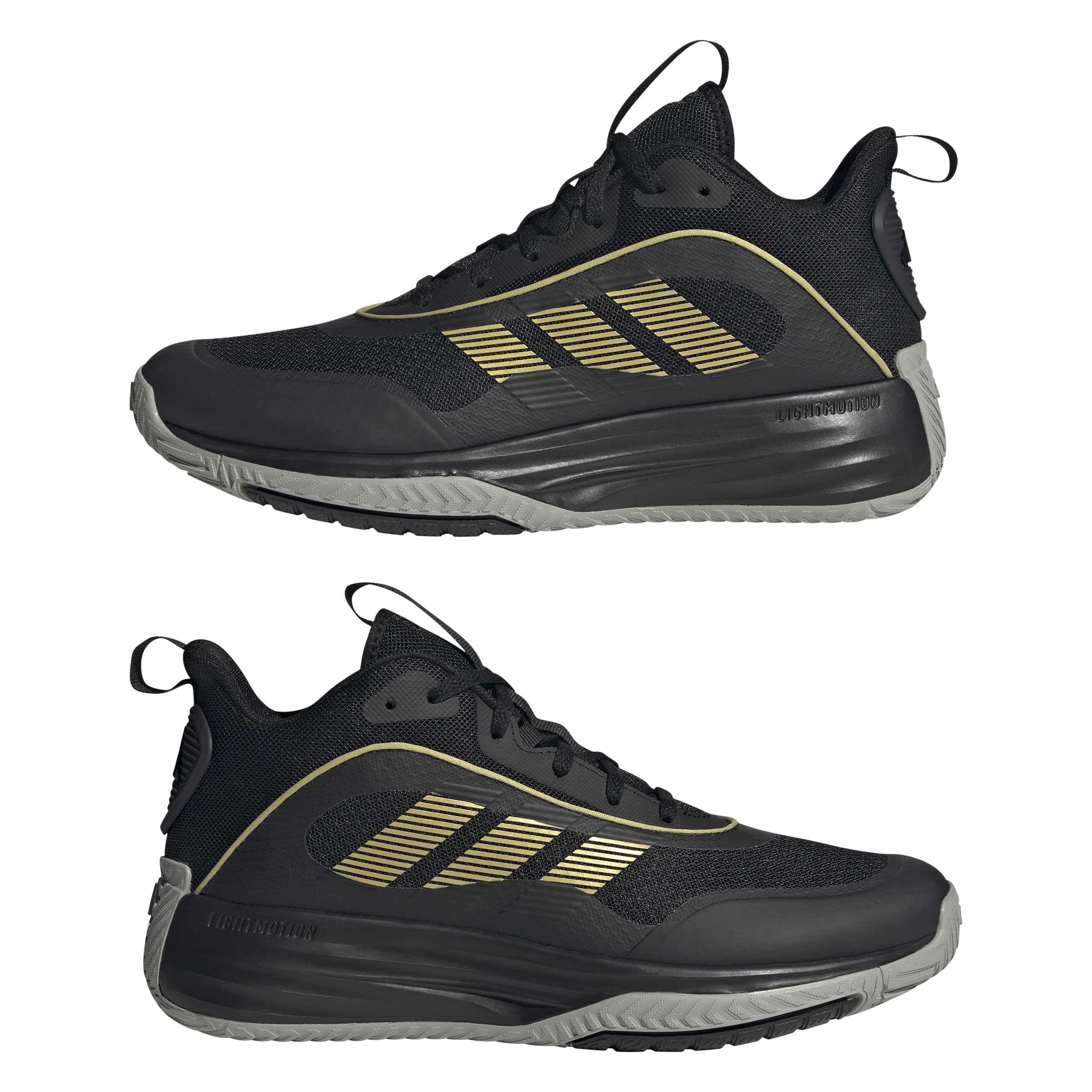Adidas Originals Uomo Own The Game 3 Scarpe da Basket, Core Black Gold Metallic Mgh Solid Grey, 50 2/3 EU