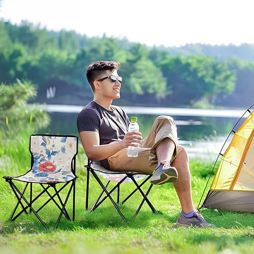 Miniatura 8 de Patriotic Roses Watercolor Red White Blue Portable Camping Chairs for Adults Ultra Lightweight Youth Camping Chair with Carrying Bag Hiking Chairs