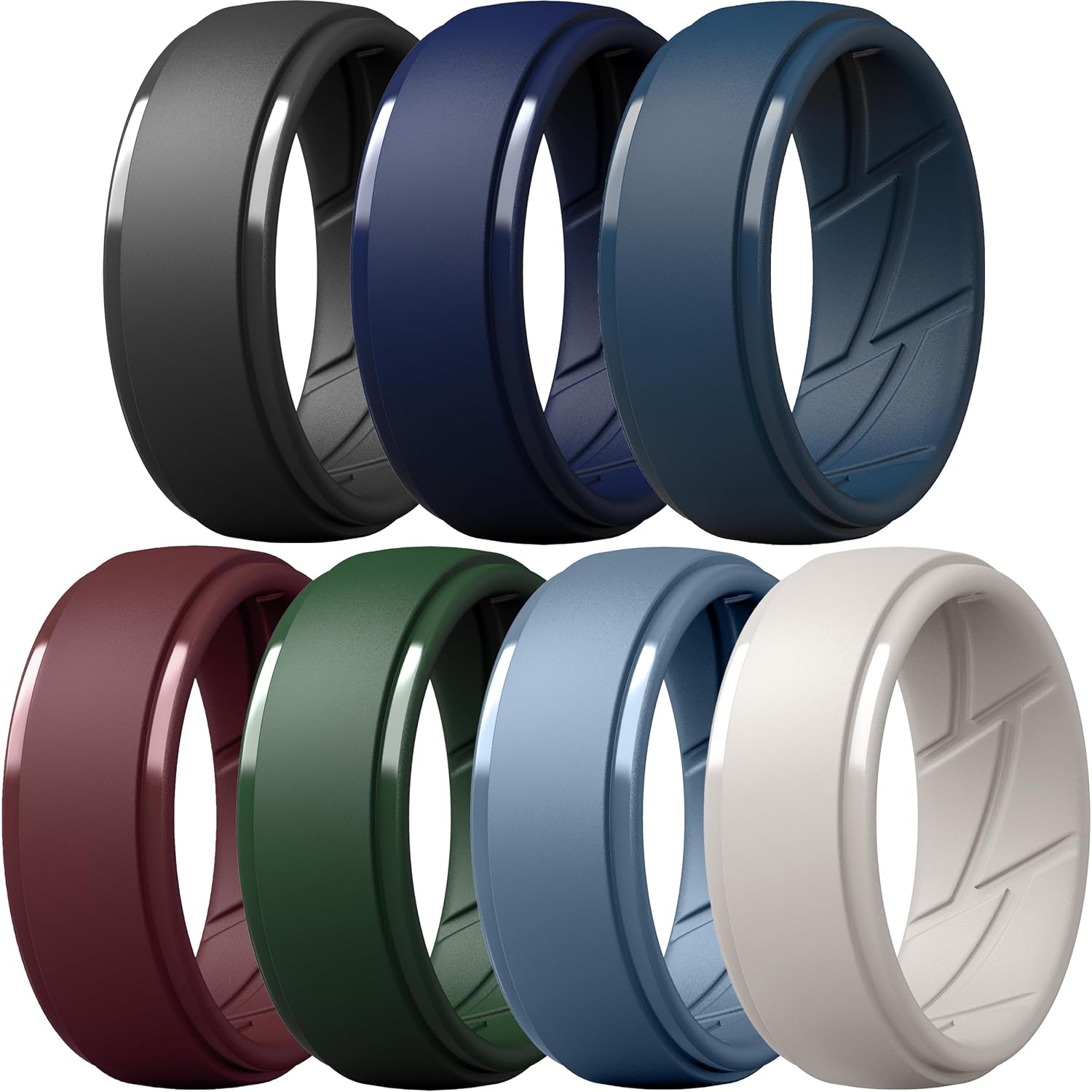 ThunderFit Men's Silicone Rings 10mm Wide 2.5mm Thick Rubber Bands, Breathable, Variety Multipack 1-10 - Image 8