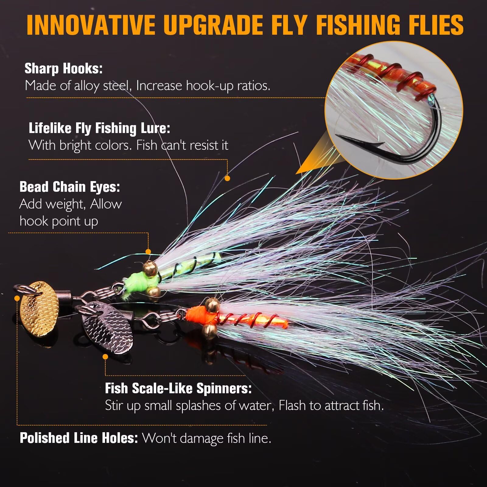 Dovesun Fly Fishing Lures Crazy Charlie Fly Fishing Flies Wet Fishing Lures Fishing Spinner for Bass Sunfish Pike Trout Flies Fly Fishing Accessories #10 5PCS : Sports & Outdoors