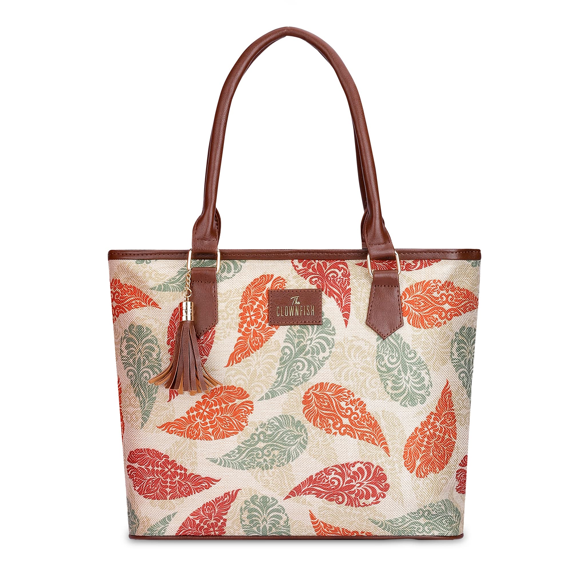 THE CLOWNFISH Aviva Printed Handicraft Fabric Handbag for Women Office Bag Ladies Shoulder Bag Tote for Women College Girls (Royal Blue) (B0BJ1QR7VY) Amazon Price History, Amazon Price Tracker