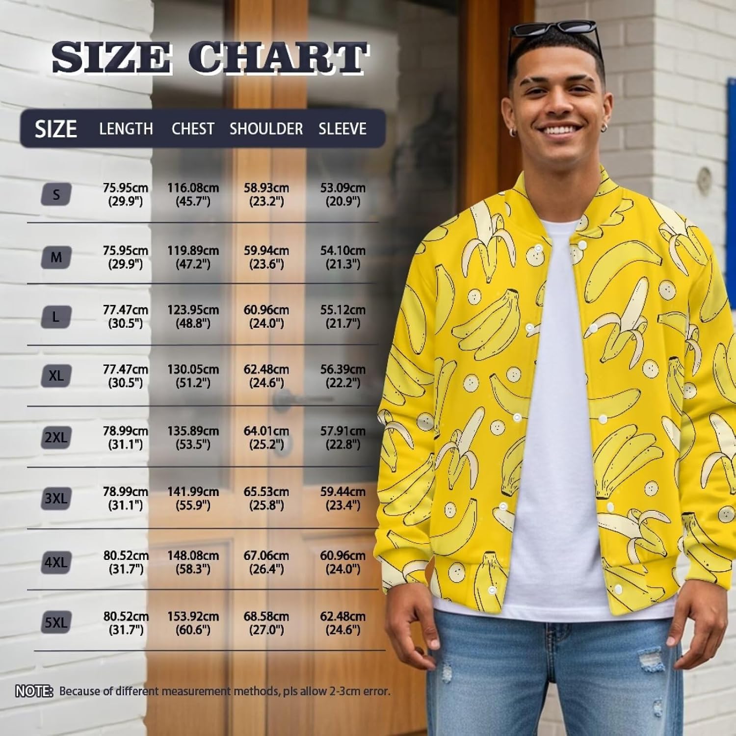 Men's Varsity Jacket Fashion Bomber Jacket Casual Slim Fit Button Up Coat Vintage Long Sleeve Tops
