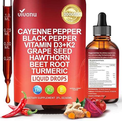 VivoNu Suplemento de cápsulas blandas de pimienta de cayena, apoya la salud de las venas de las piernas, el corazón y los vasos sanguíneos