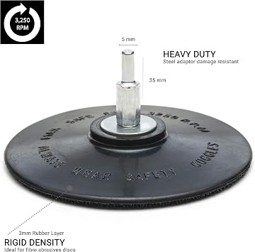 Glass Polish 5 inch (125mm) Hook and Loop Backing Pad for an Electric Drill - GP12736