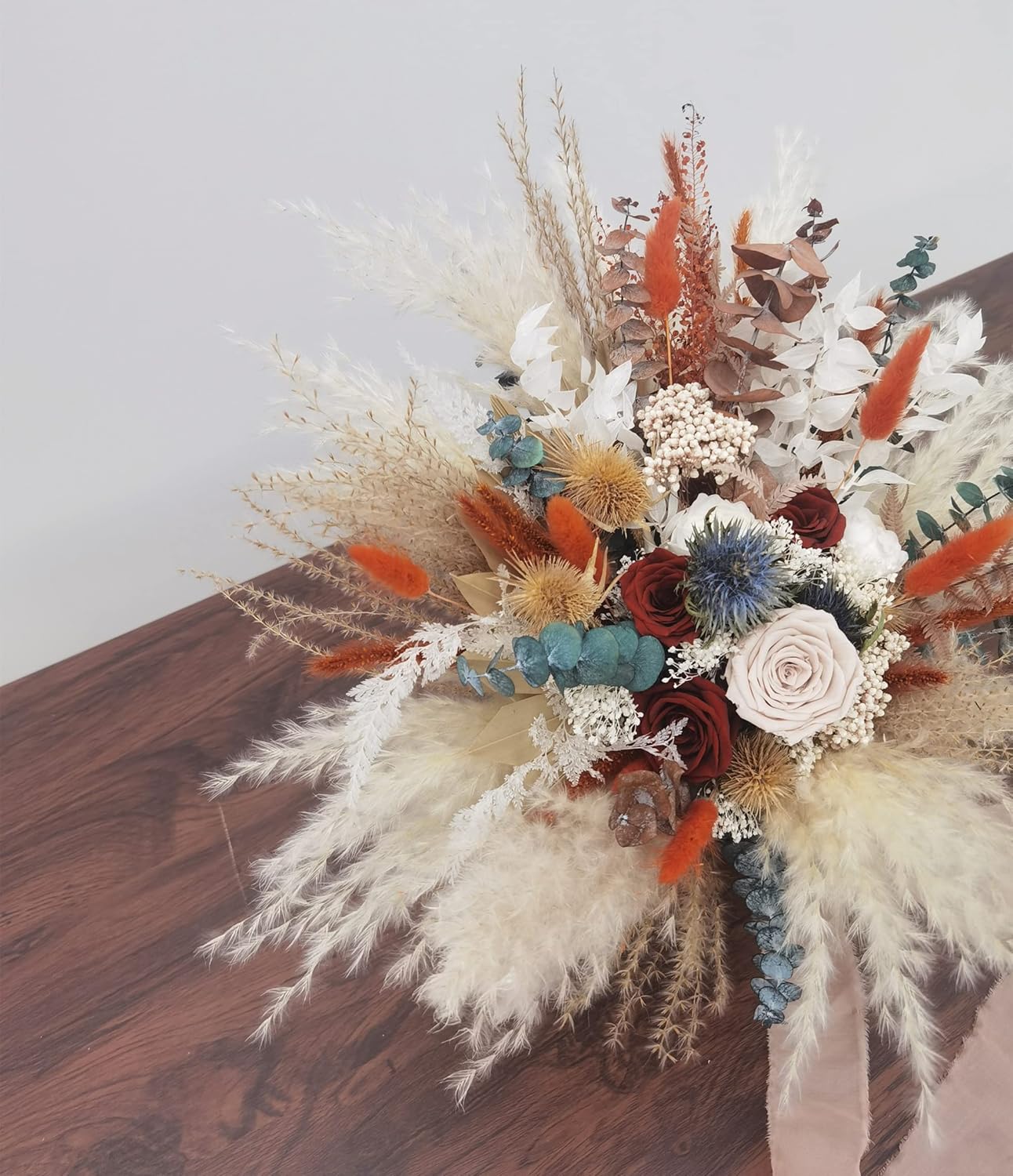 Boho large 3D bridal bridesmaid bouquet, arch arrangement, wedding center, Boutonnières (bride bouquet)