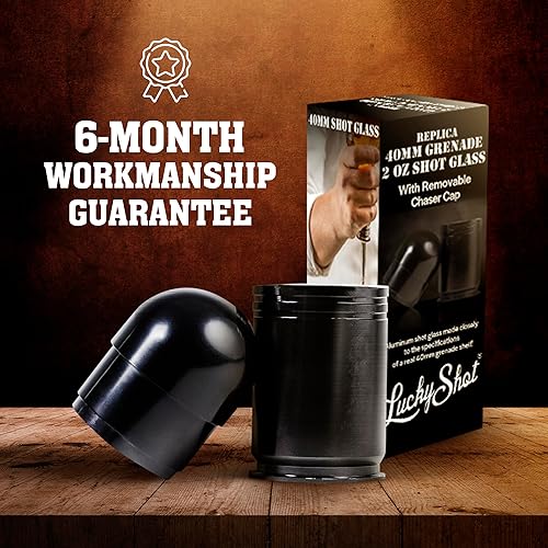 Miniatura 6 de Lucky Shot - Vaso de chupito con carcasa de 1.575 in  Cristalería de estilo militar  Vasos de chupito de tequila con base pesada  Vasos divertidos
