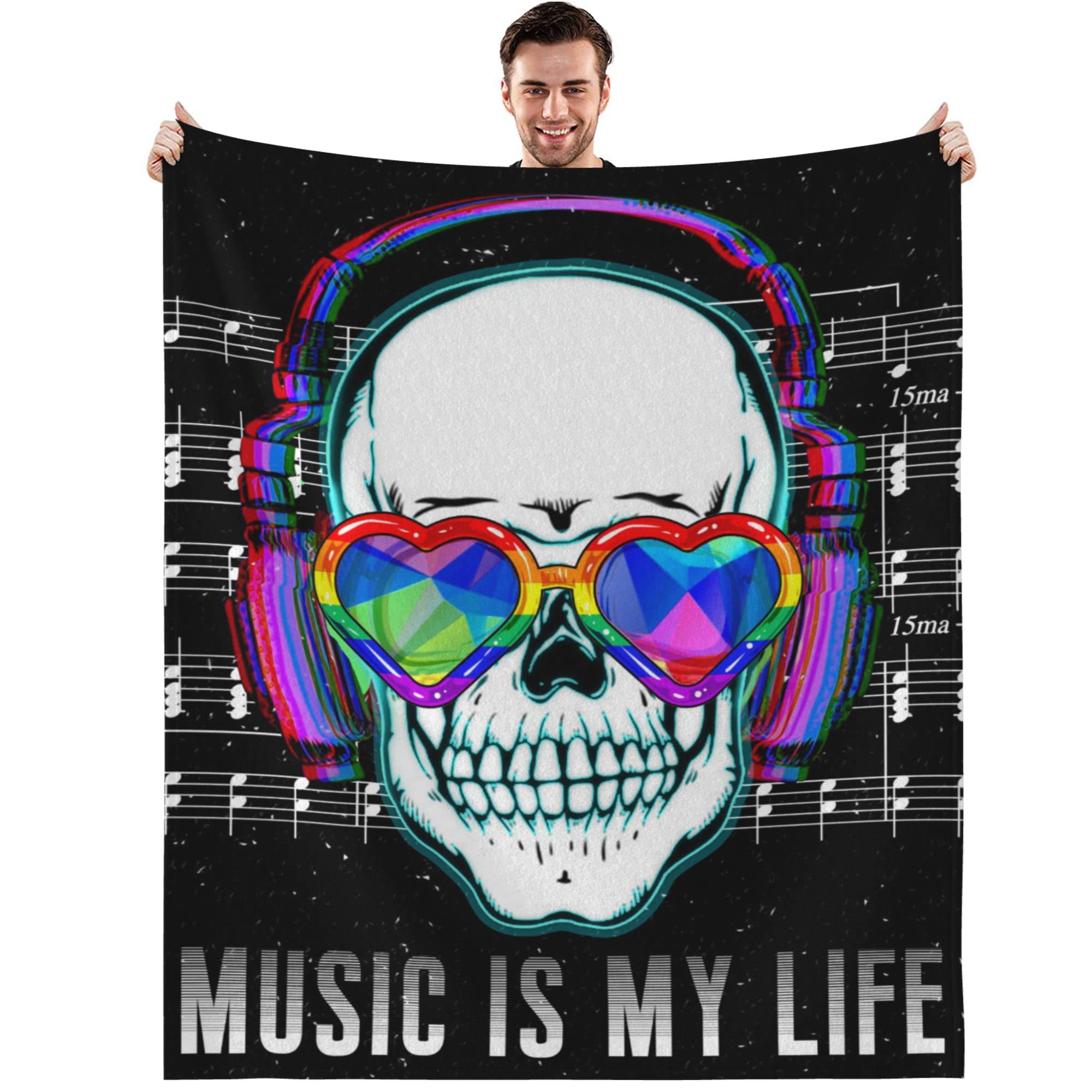 Socofuz Music Blanket, Music Teacher Gifts for Women Men, Best Music Gift, Gifts for Music Lovers, Super Soft Comfortable Lightweight Blanket for Teacher and Music Lovers All Season 50x60 inches