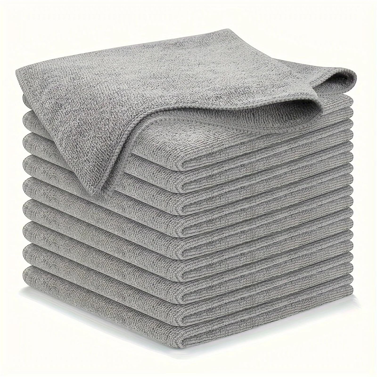 GMEqfhpOPS 5-20Pcs Light Gray Microfiber Kitchen Towels, Ultra Absorbent Soft Cleaning Cloths, Stain Remover Dish Cloths Set Towels Bath(50pcs Grey)