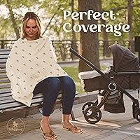 Vista 7 de Cubierta de muselina para lactancia materna, fundas para lactancia materna para mujer, transpirable, 100% muselina de algodón con arco y correas