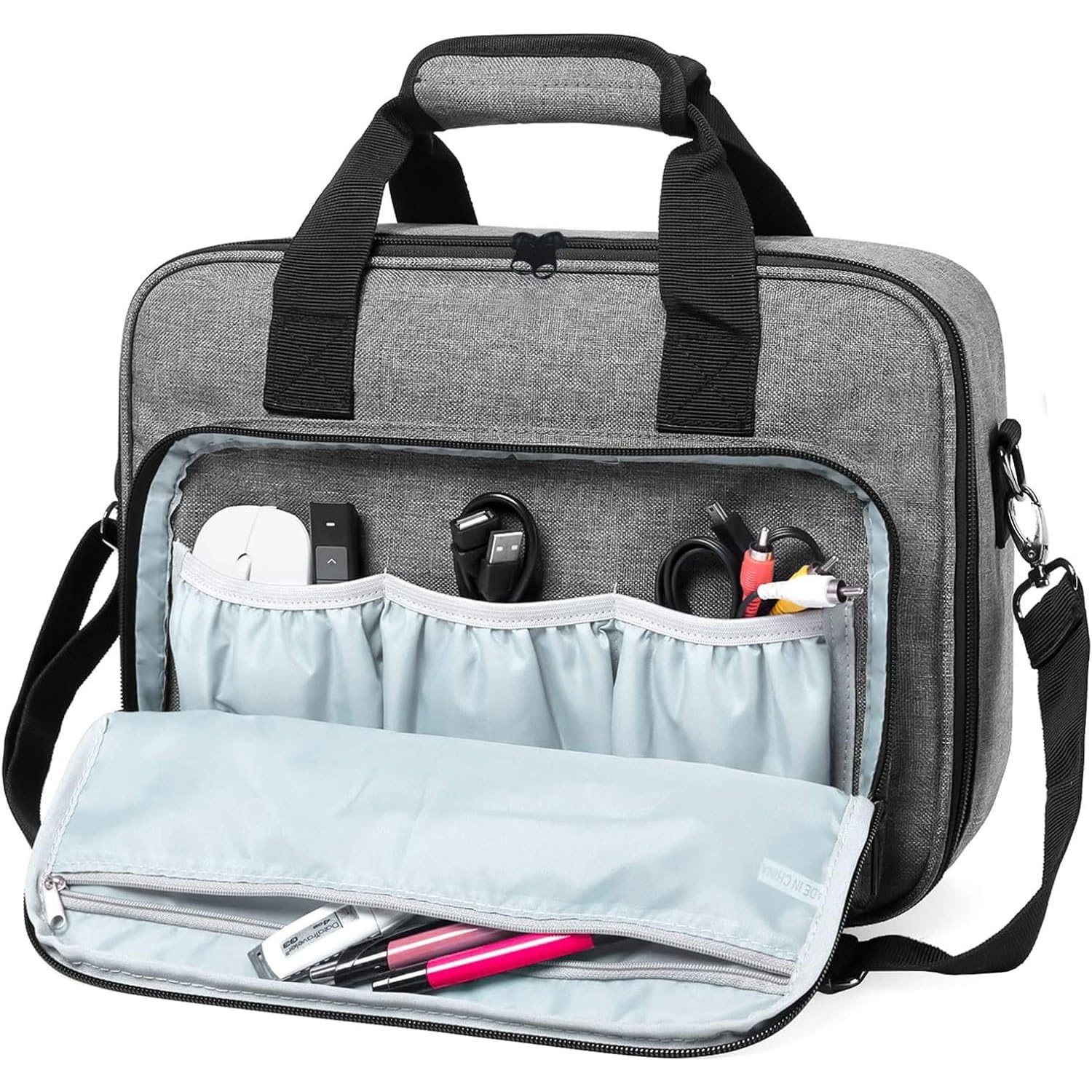 Beamertasche für Beamer, Projektor Reisetasche, Tragbar Projektor Tasche, Projektor-Tragetasche, Projektortasche, Projektor-Tasche mit Schultergurt, kompatibel mit den meisten großen Projektoren