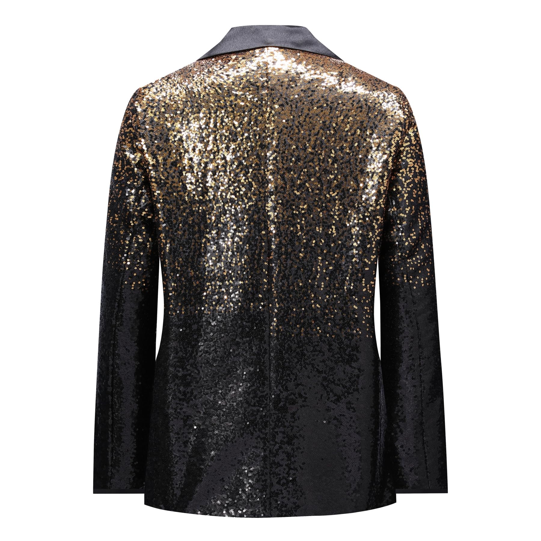 YFFUSHI Blazer Uomo con Paillettes Sfumate 1 Bottone Risvolto a Spacco Lucido per Banchetto Cerimonia | Materiale con paillettes sfumate, fodera in poliestere, nessuna divisione, banchetto e abbigliamento da festa
