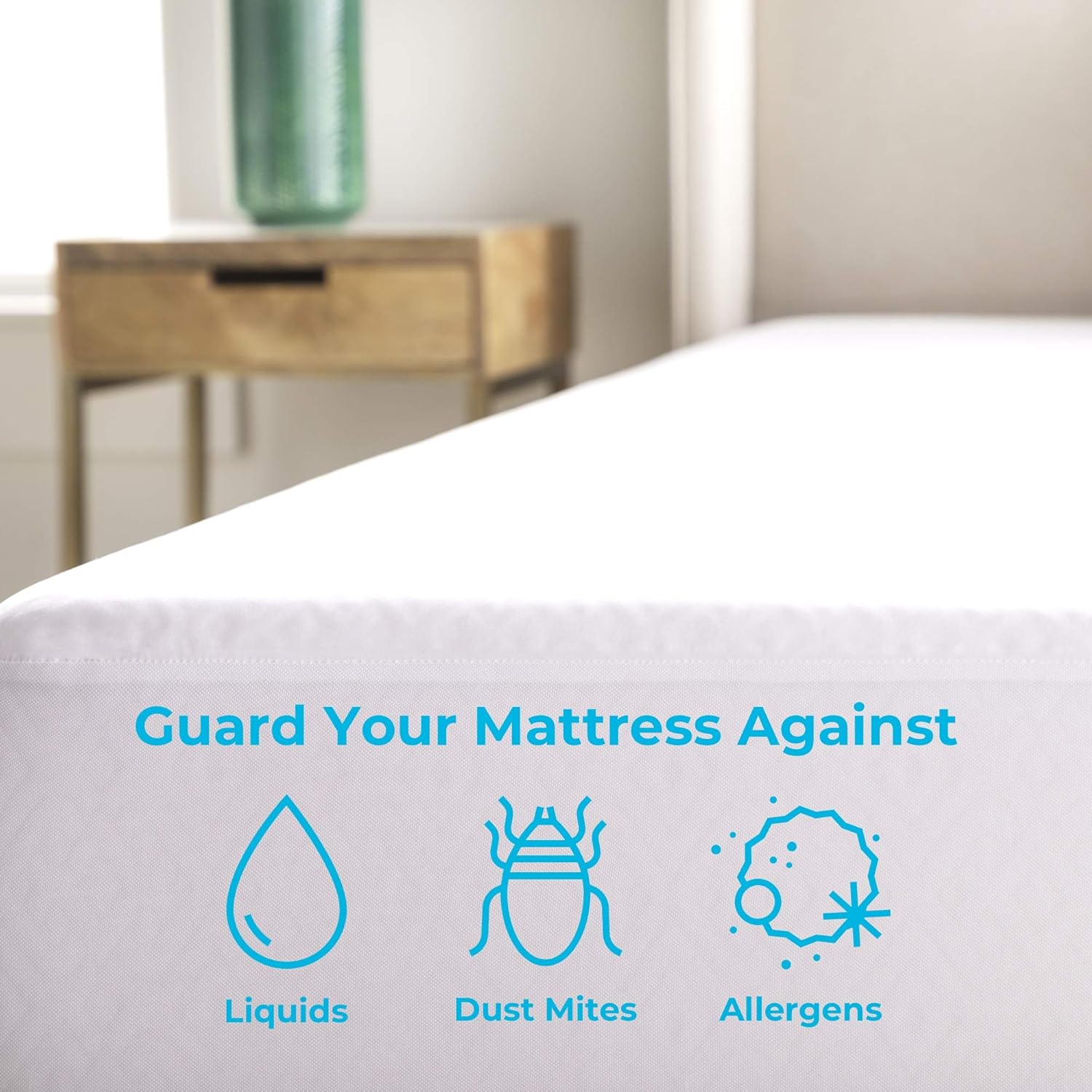 Linenspa Premium Smooth Waterproof Mattress Protector-Vinyl Free Waterproof Mattress Cover, King, White : Everything Else