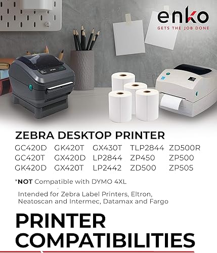 Miniatura 3 de enKo - Etiquetas térmicas directas compatibles con etiquetas Zebra/Rollo de 4 x 6 (4 x 6.5 pulgadas), núcleo de 1 pulgada (6 rollo, 1500 etiquetas)